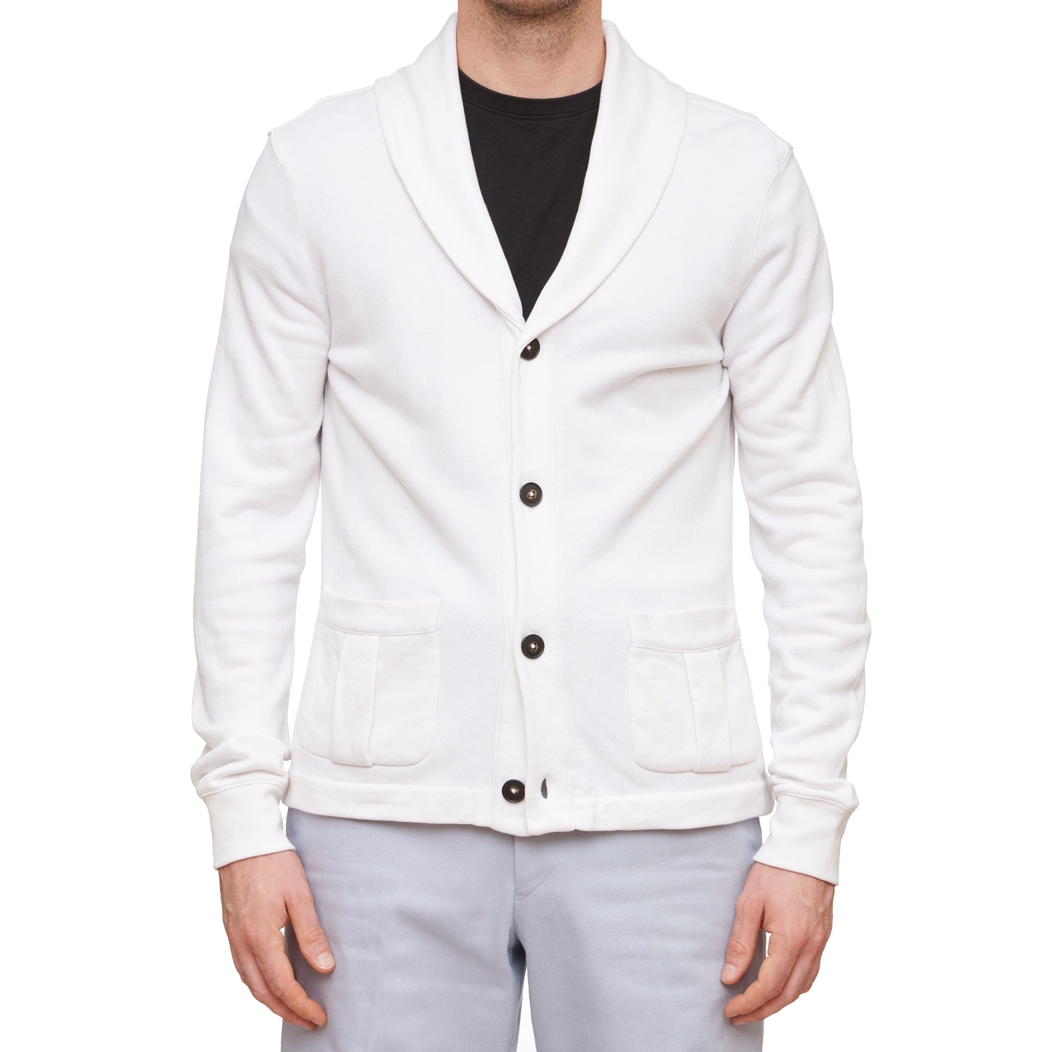 White 2025 shawl cardigan