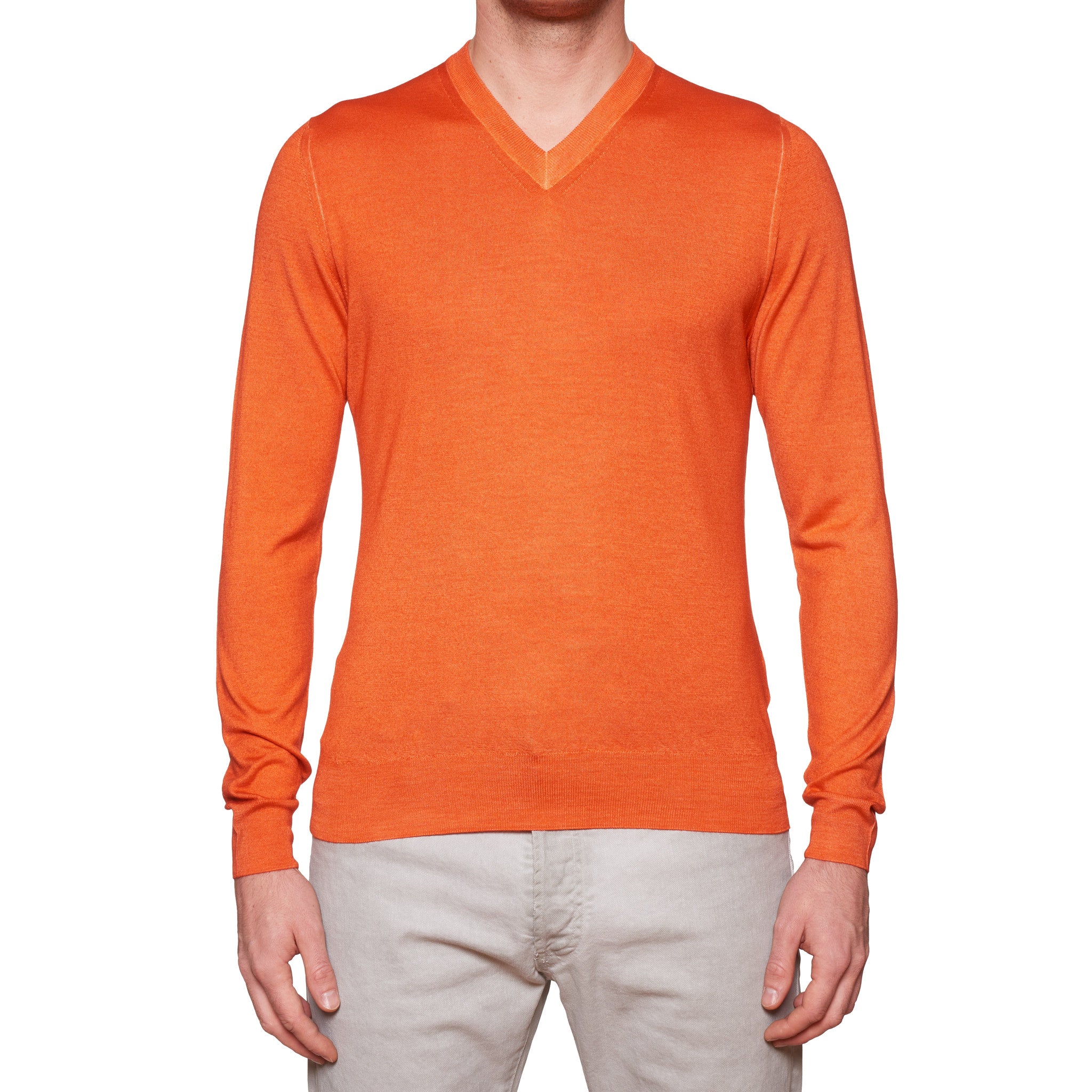 Vneck Men's Shirt - Orange - S