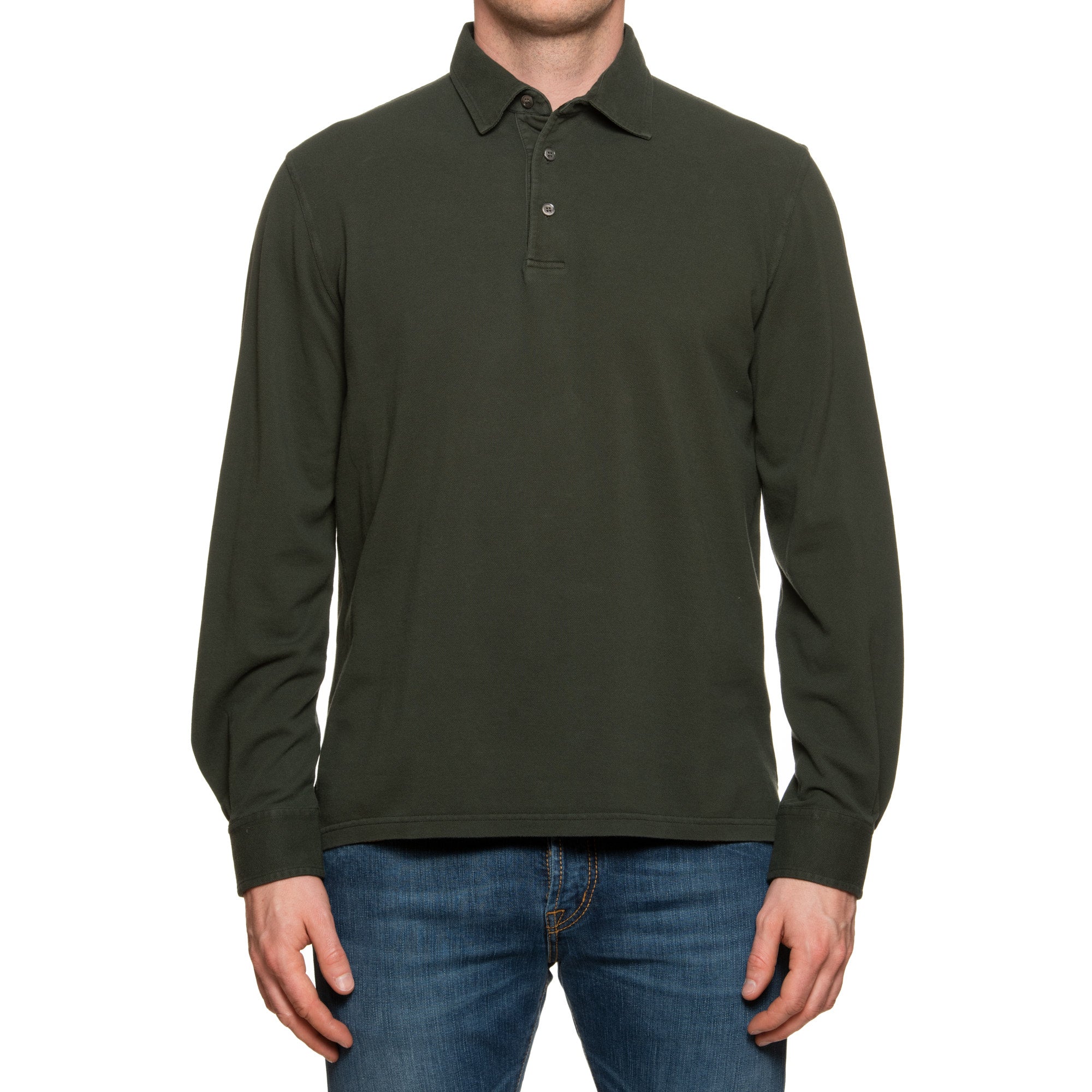 Fedeli Long-Sleeve deals Cotton Pique Shirt