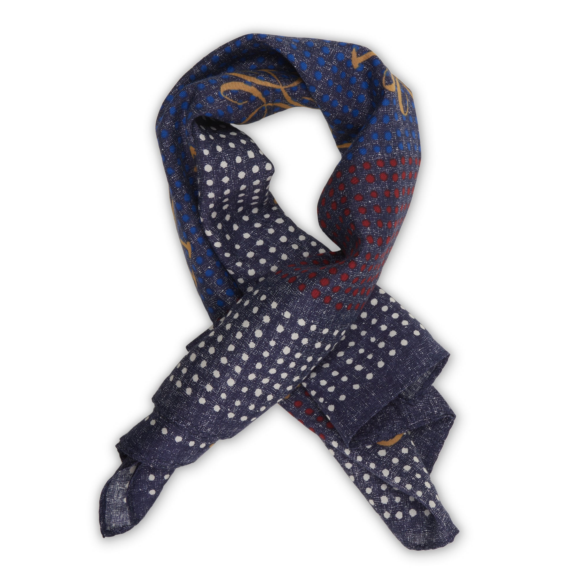 Louis Vuitton Navy Blue Card Monogram Silk Blend Bandana Scarf at