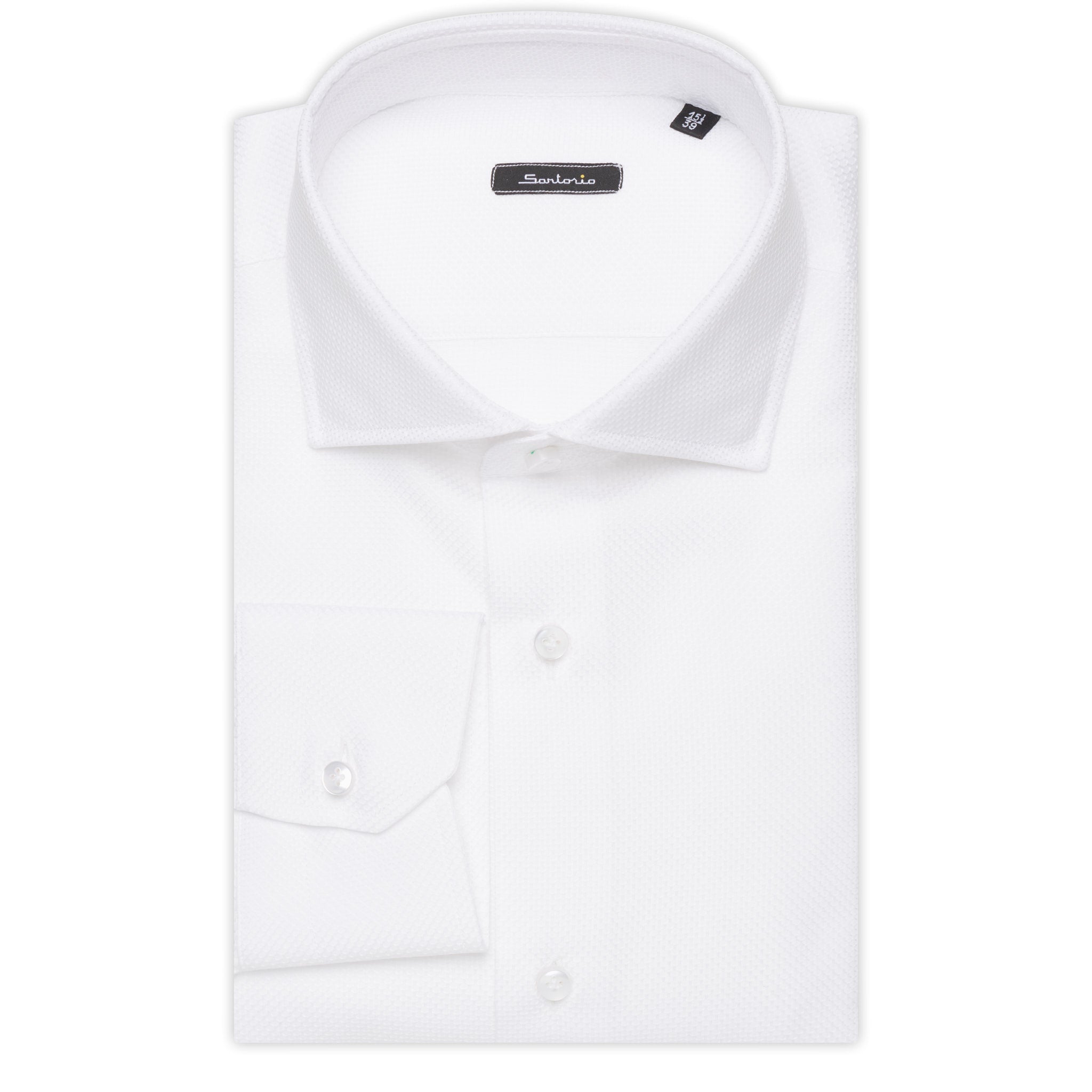 SARTORIO Napoli by KITON White Dobby Cotton Dress Shirt NEW Slim