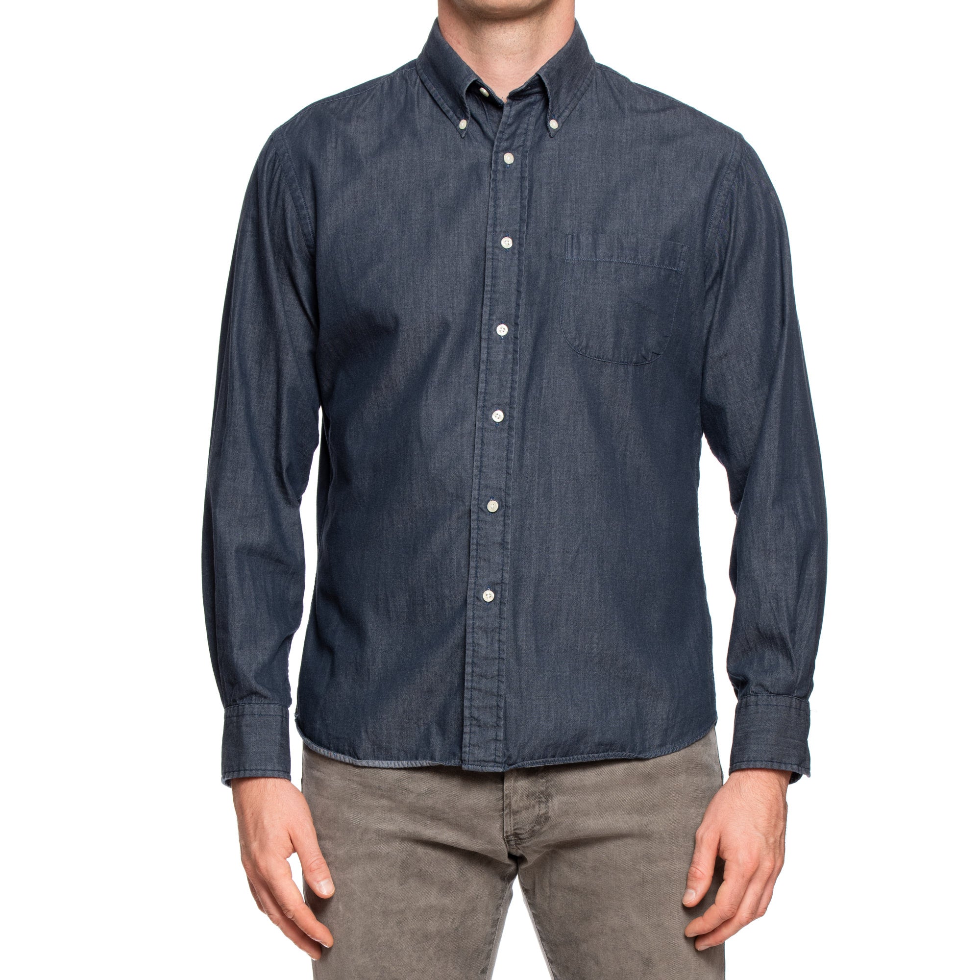 Blue chambray shirt - Button down collar