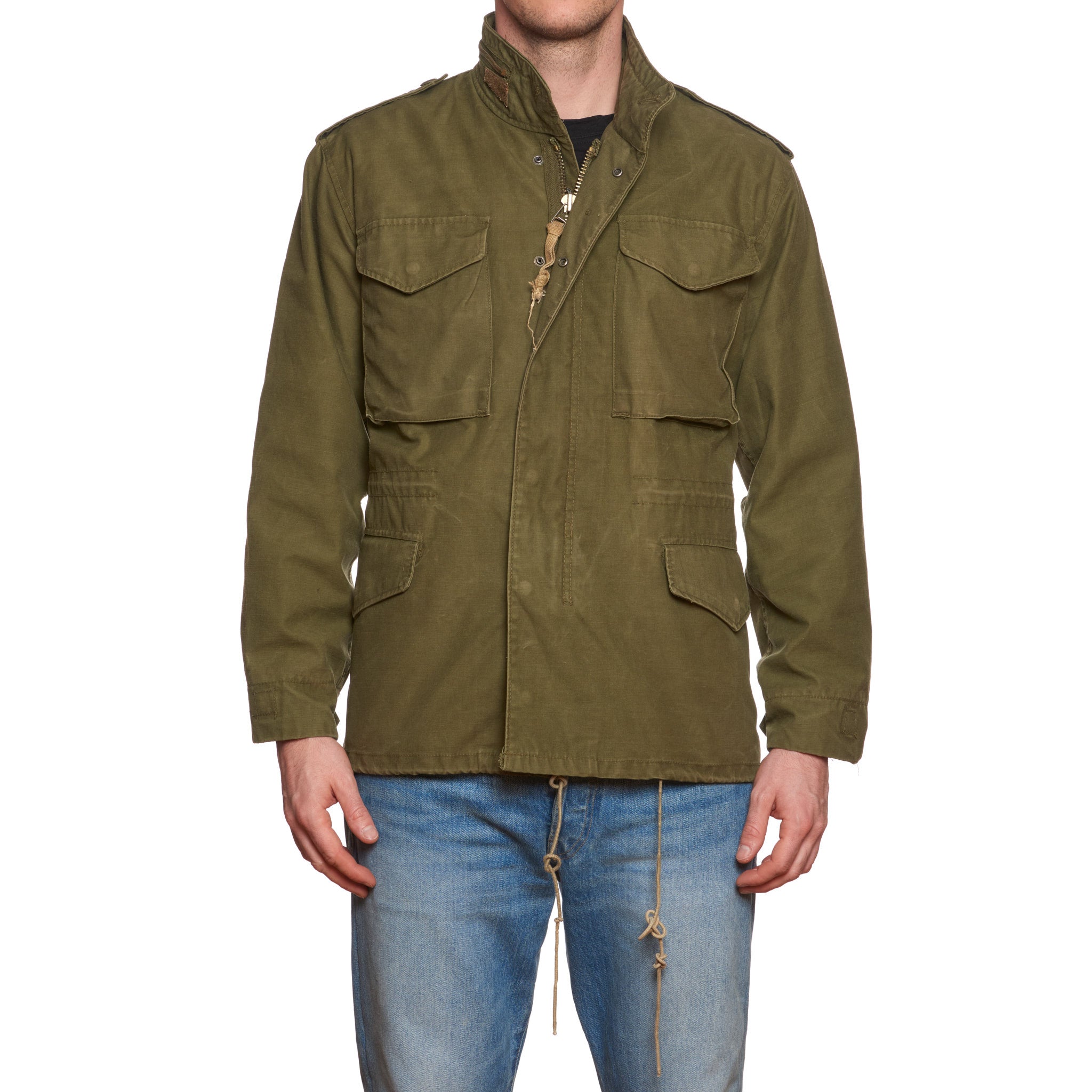 Vintage ALPHA INDUSTRIES Field Military M-65 Size Olive Cotton Jacket