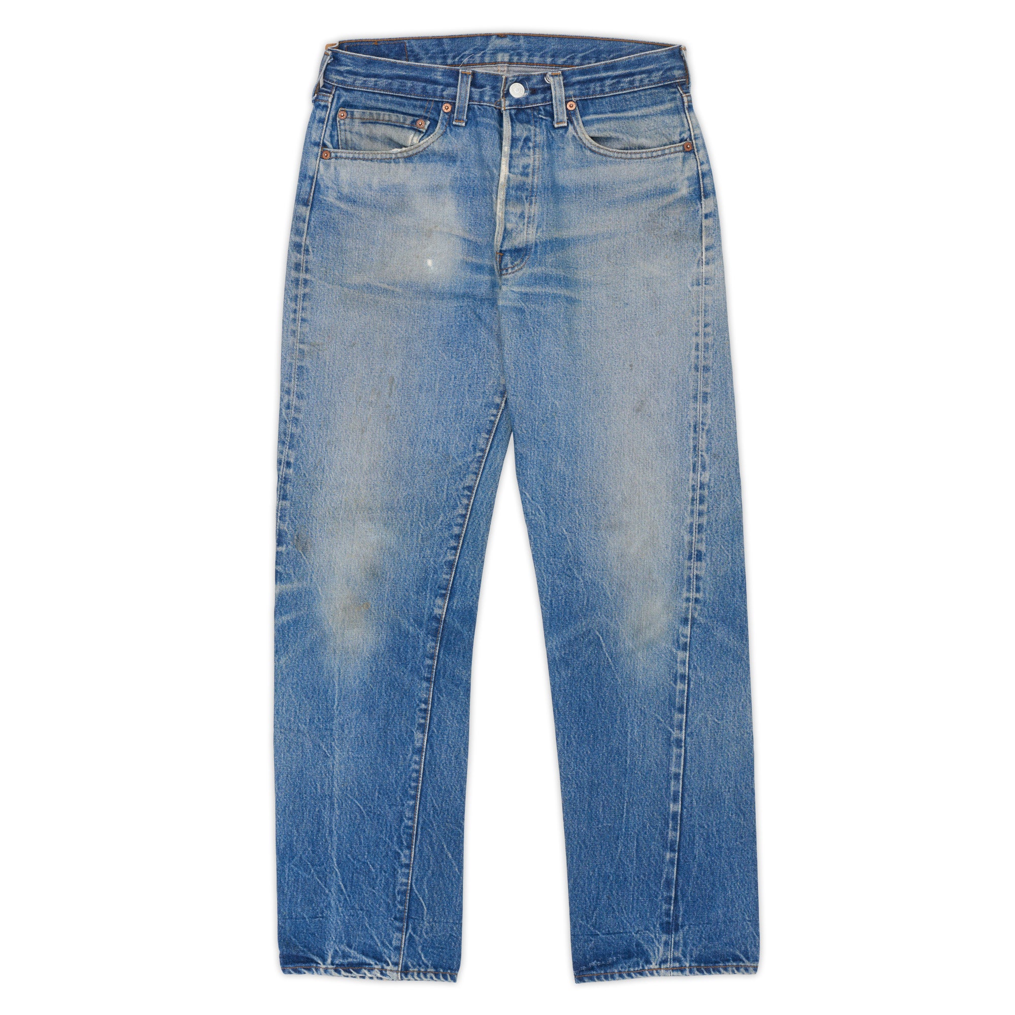 Vintage LEVI'S 501 USA Selvedge Slim Jeans Pants W33 L34 #524 Blue Tac