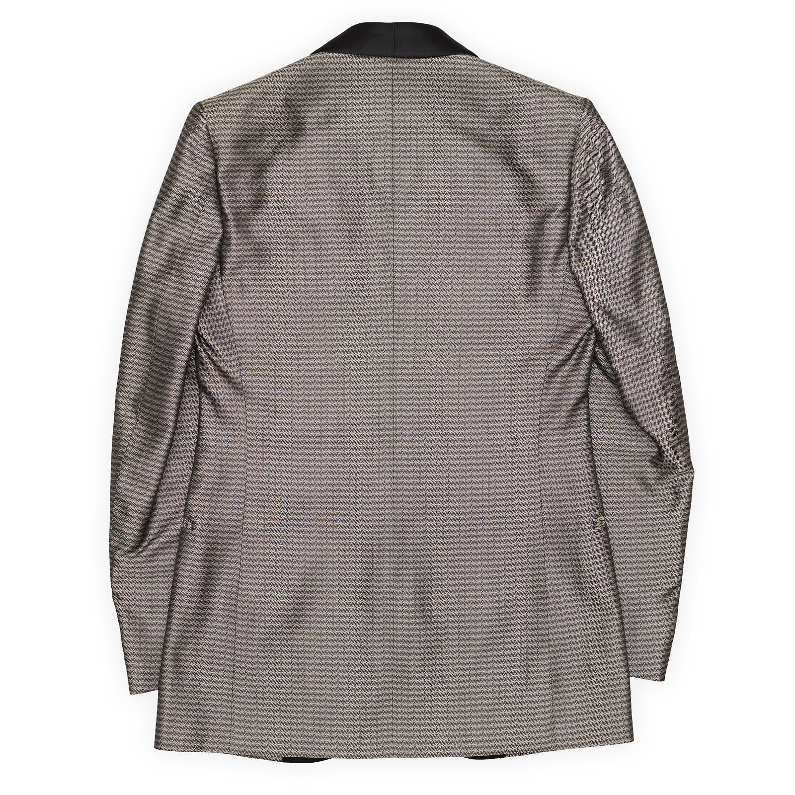 ABLA by Angelo Blasi Black-Gray Handmade Silk Dinner Jacket EU 46 NEW US 36