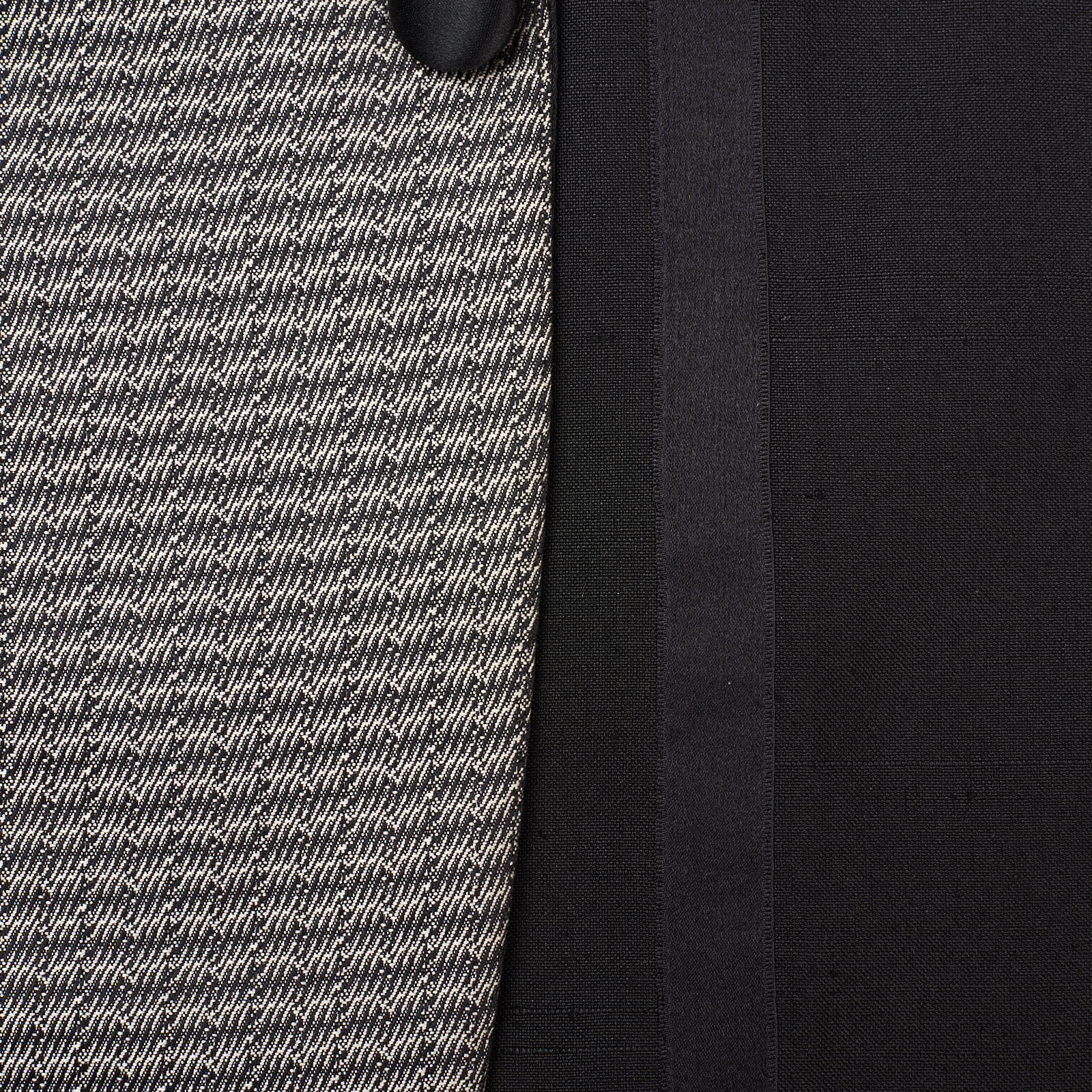 ABLA by Angelo Blasi Black-Gray Handmade Silk Tuxedo Suit Suit EU 44 NEW US 34