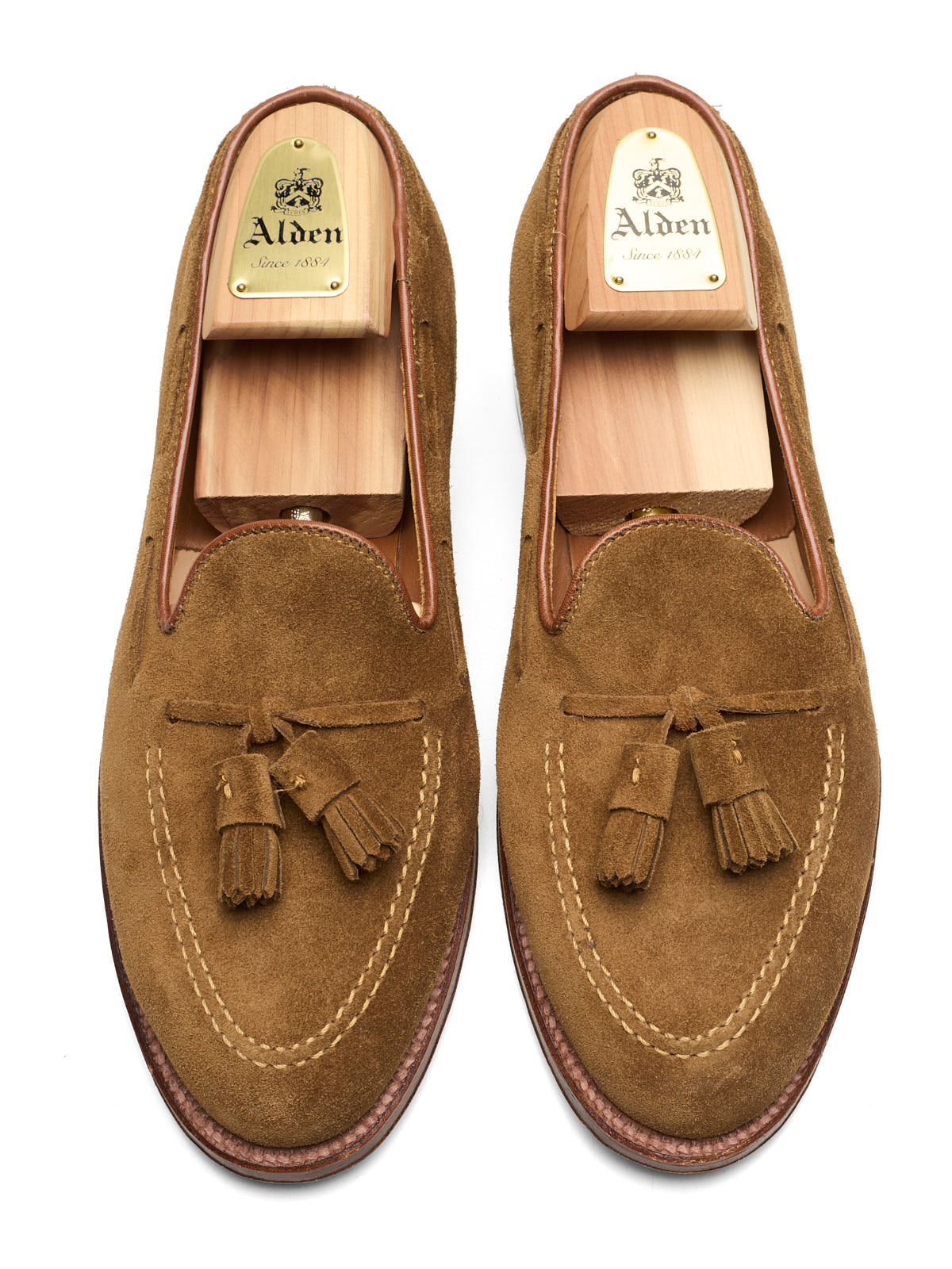 ALDEN 3403 Tassel Moccasin Snuff Suede Leather Loafer US 8.5 B/D