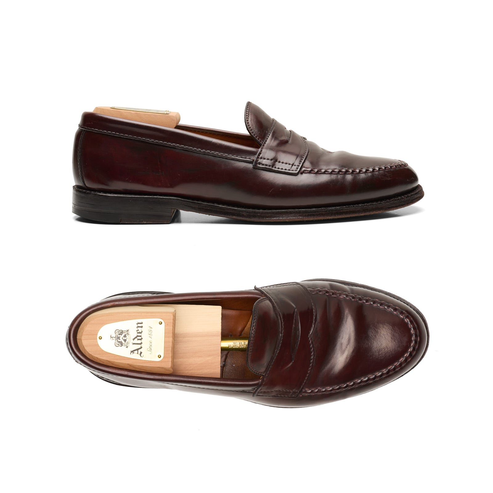 ALDEN 986 Leisure Handsewn Penny #8 Cordovan Loafers Shoes US 9 B/D