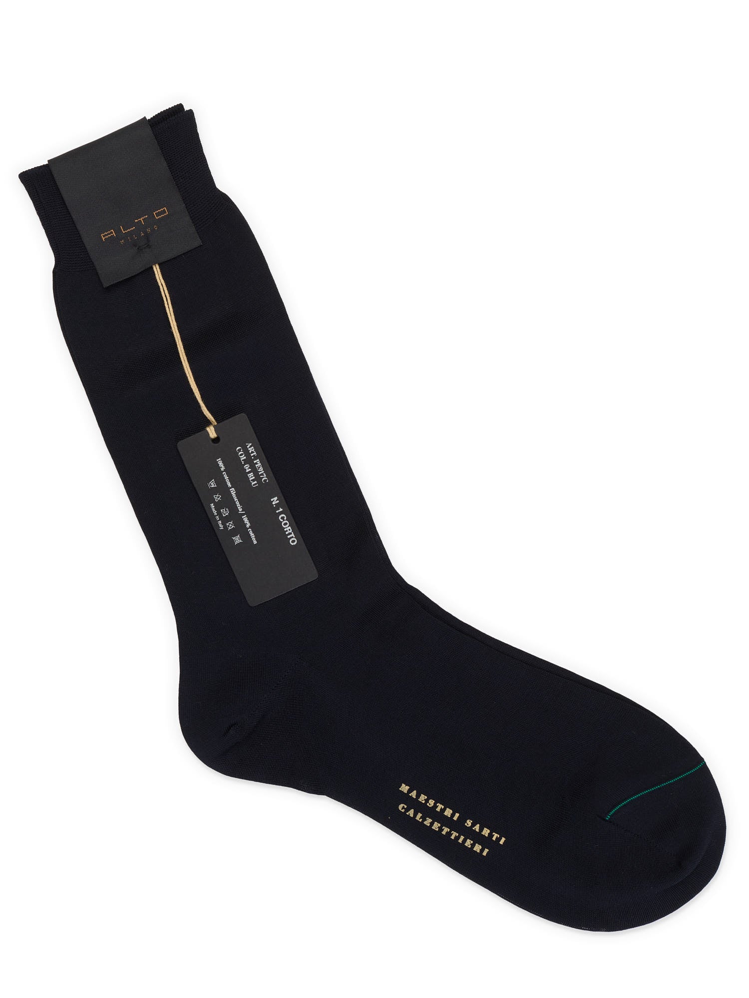 ALTO Milano Blue Cotton Knit Mid Calf Length Socks