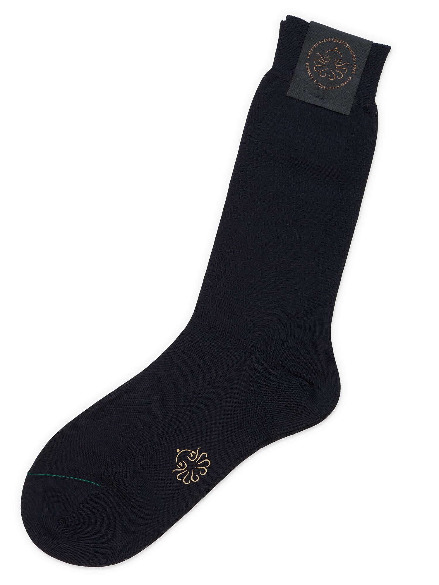 ALTO Milano Blue Cotton Knit Mid Calf Length Socks