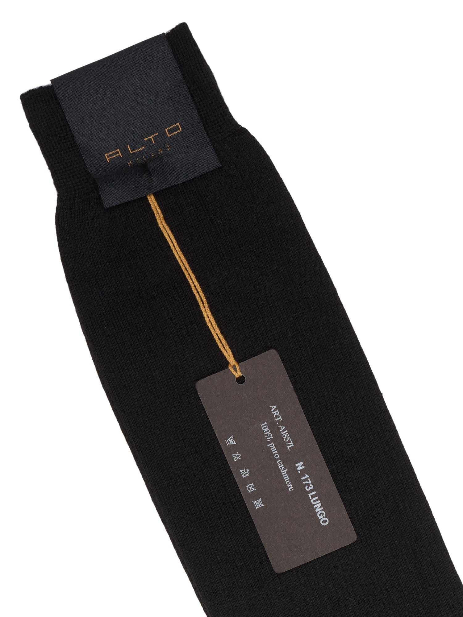 ALTO Milano Black Cashmere Long Calf Length Socks