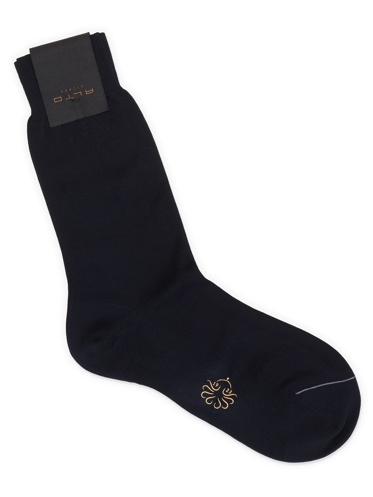 ALTO Milano Blue Cotton Knit Short Calf Length Socks