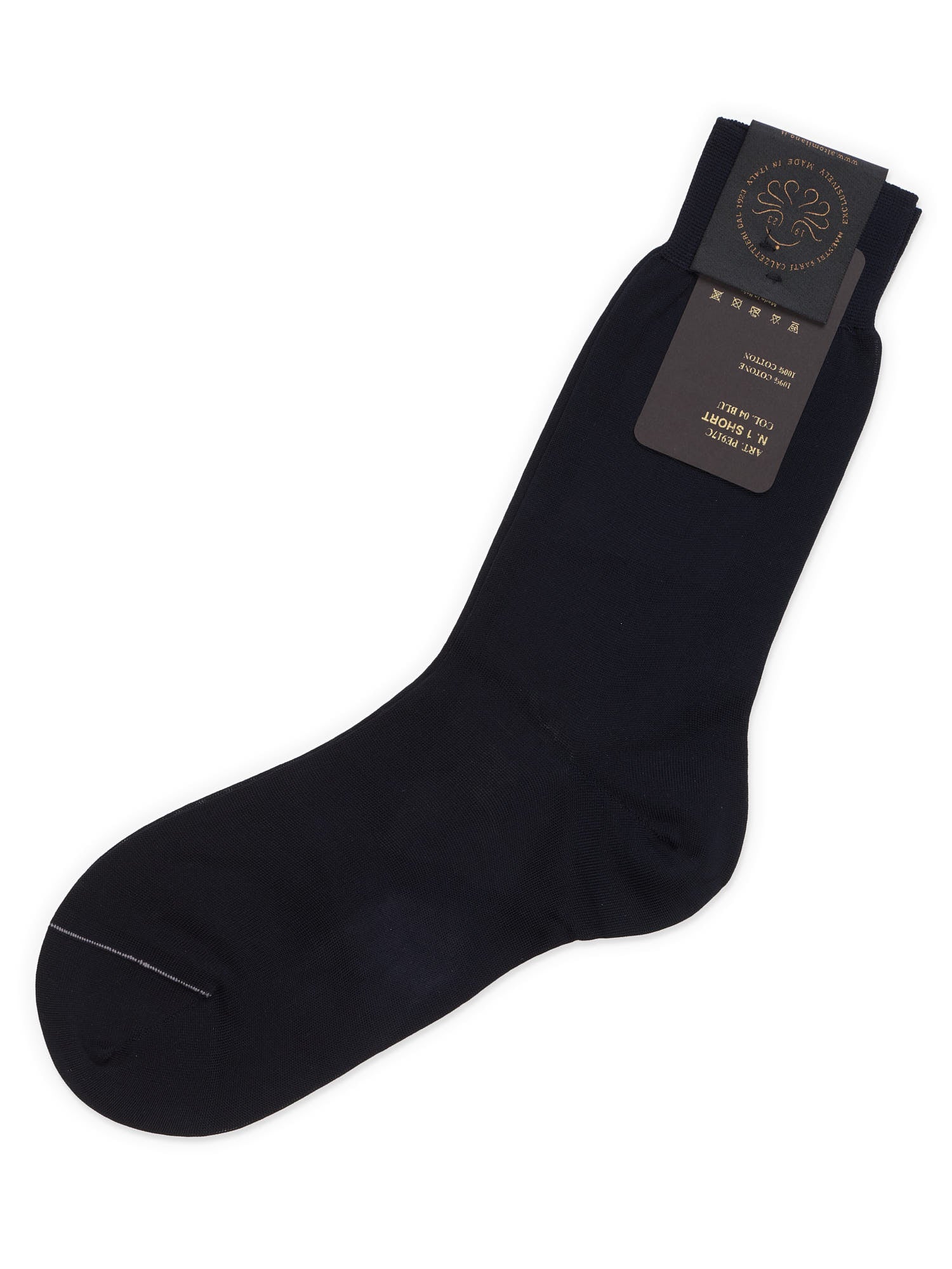 ALTO Milano Blue Cotton Knit Short Calf Length Socks