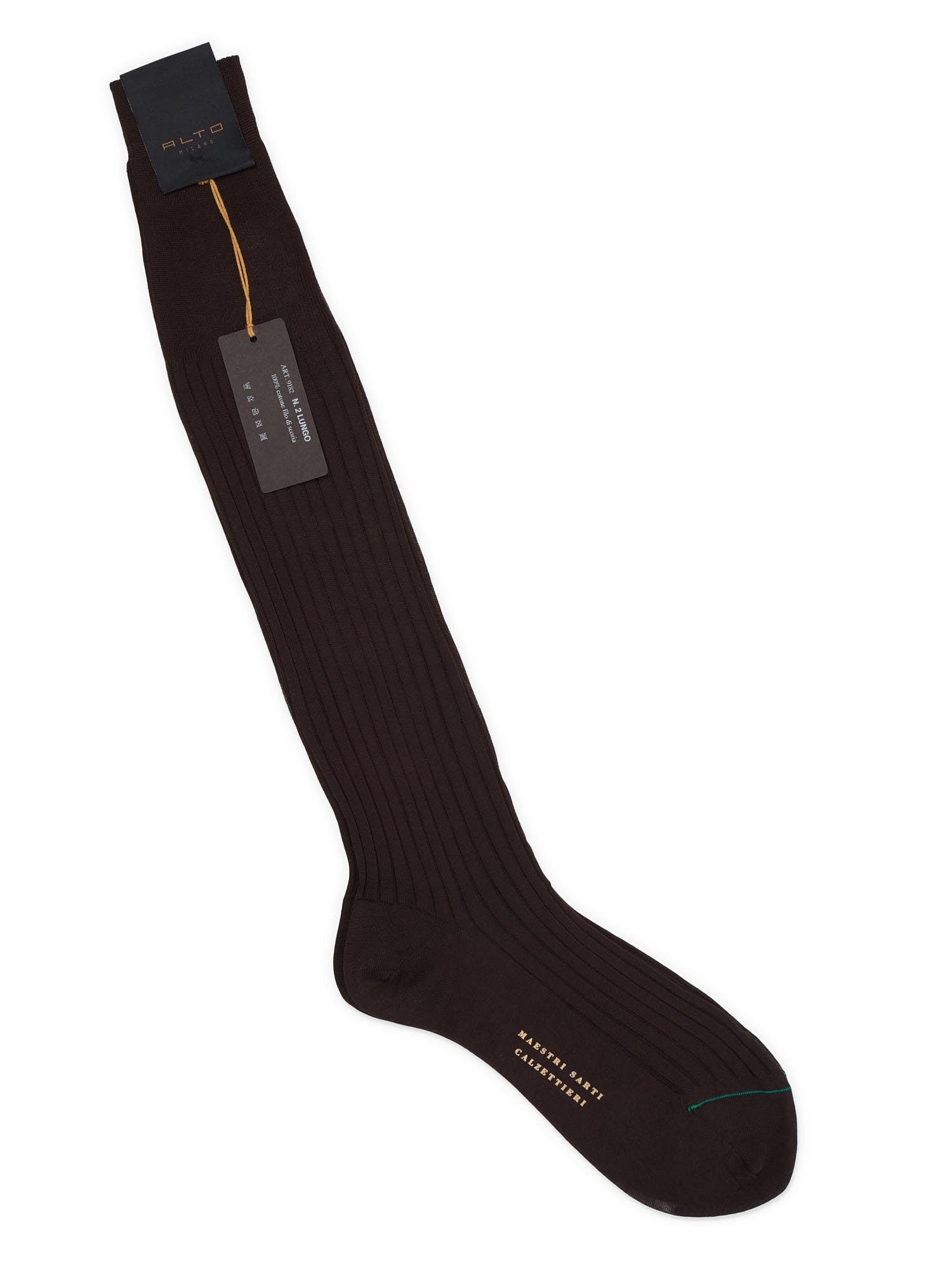 ALTO Milano Brown Scottish Cotton Knit Long Length Socks