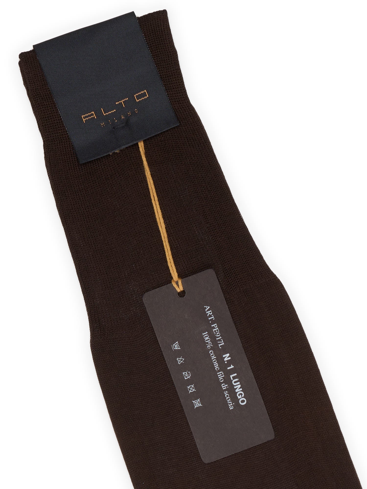 ALTO Milano Brown Cotton Knit Long Calf Length Socks