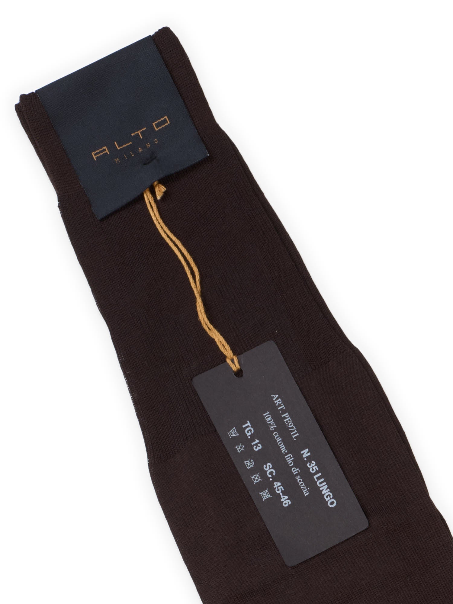 ALTO Milano Brown Cotton Knit Long Calf Length Socks