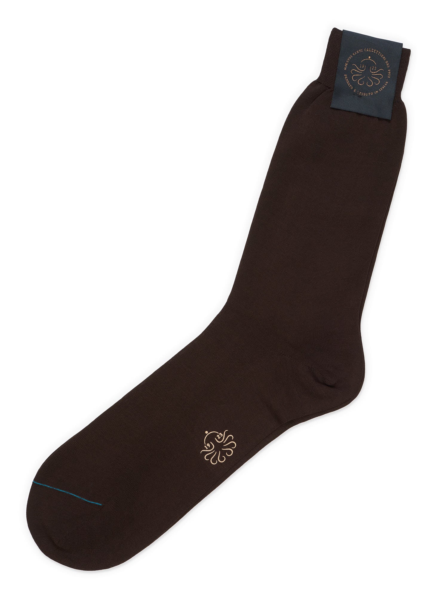 ALTO Milano Brown Cotton Knit Mid Calf Length Socks