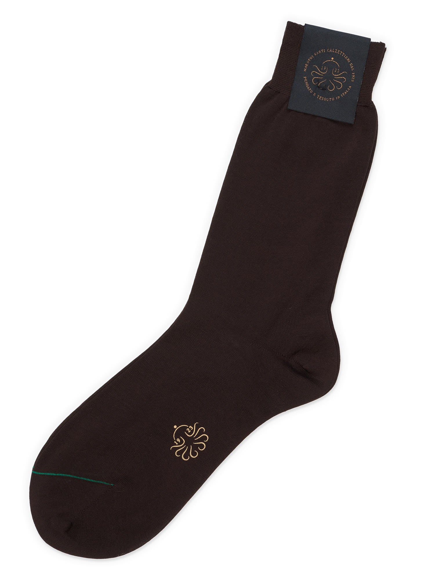 ALTO Milano Brown Cotton Knit Mid Calf Length Socks