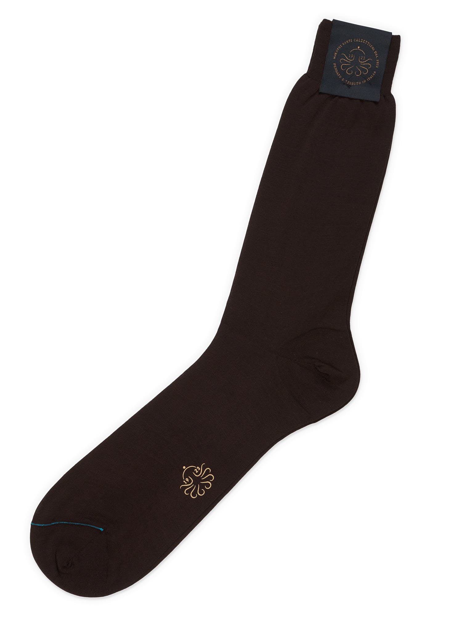 ALTO Milano Brown Cotton Knit Mid Calf Length Socks