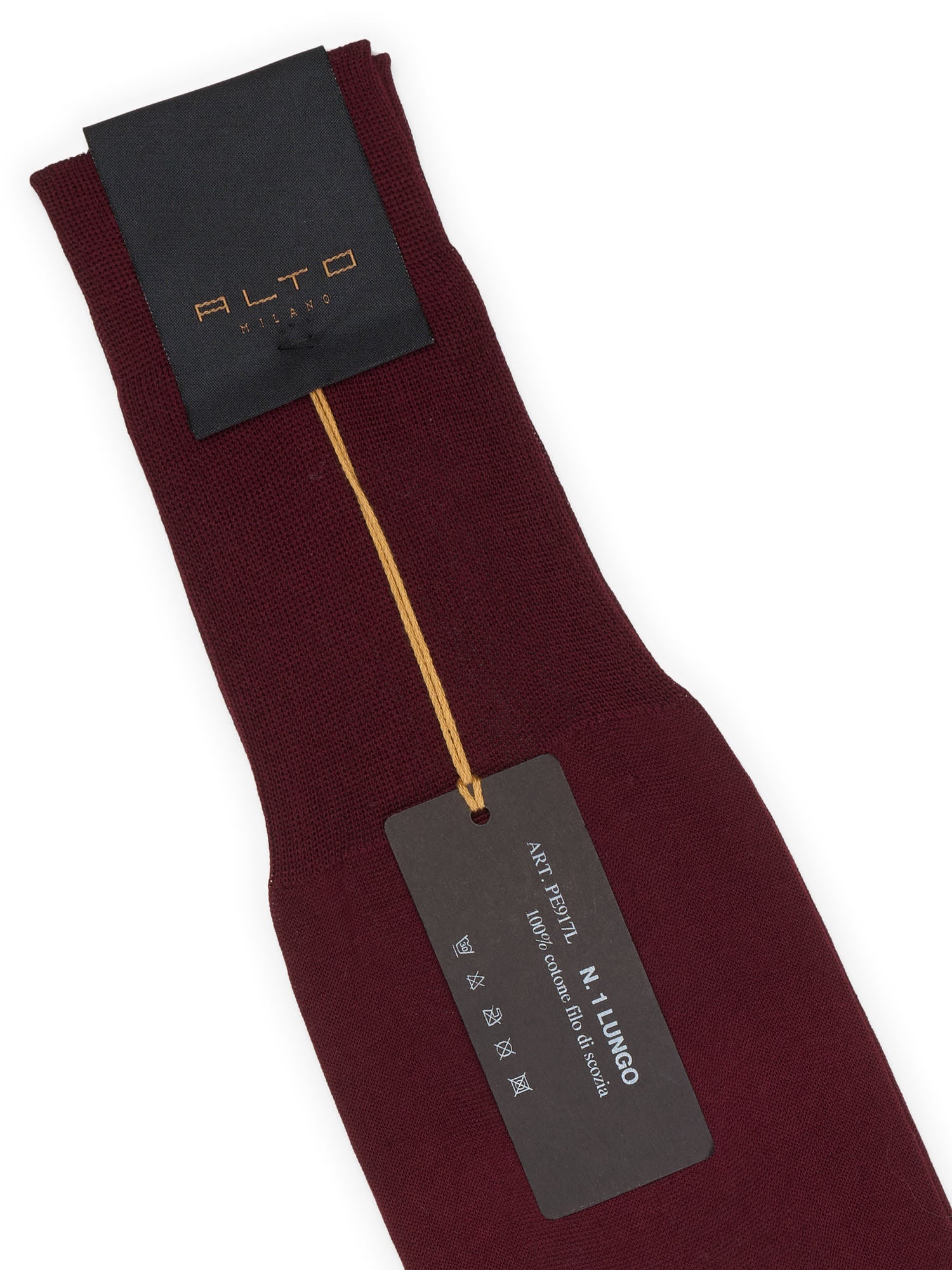 ALTO Milano Burgundy Cotton Knit Long Calf Length Socks