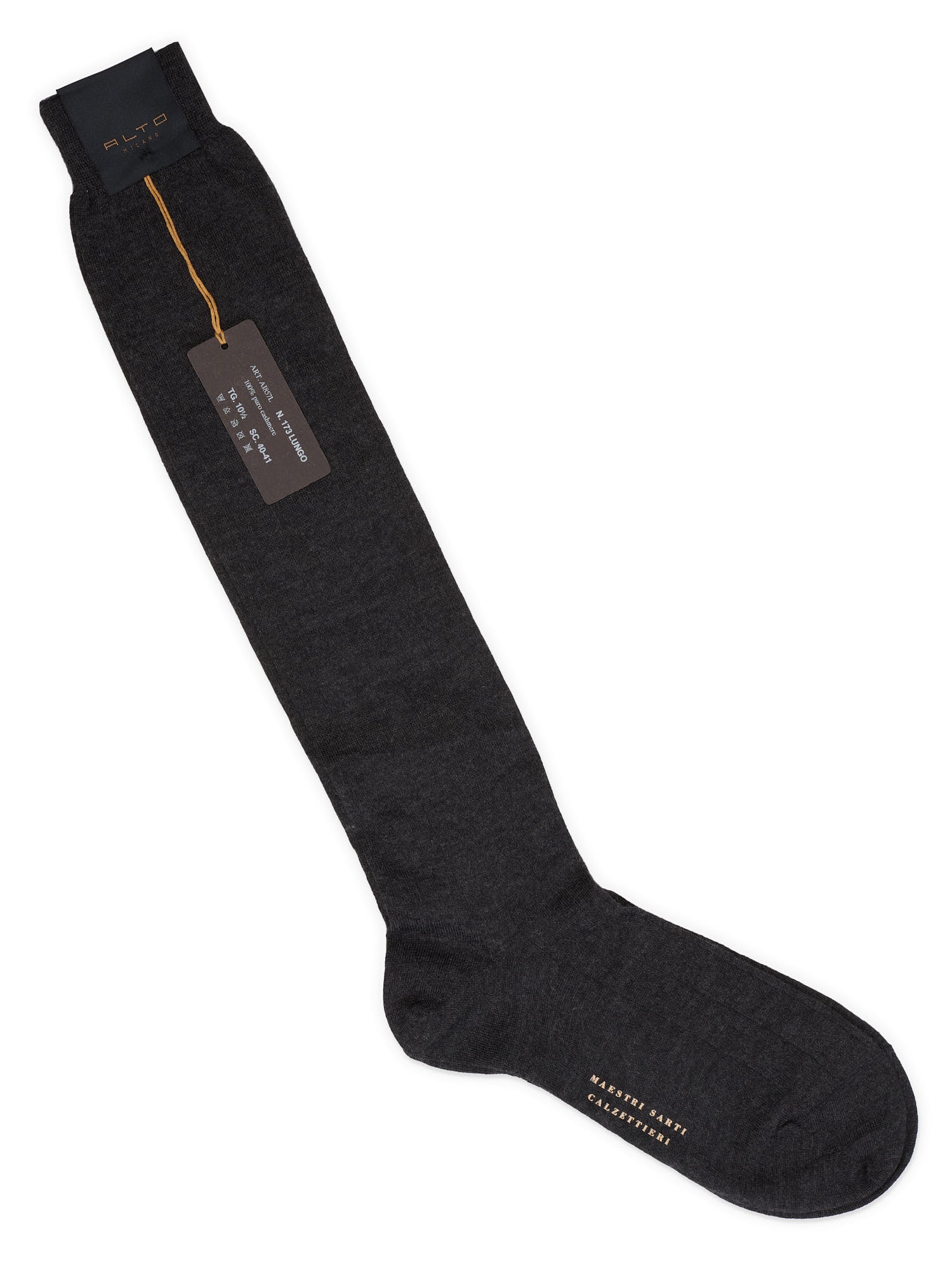 ALTO Milano Gray Cashmere Long Calf Length Socks