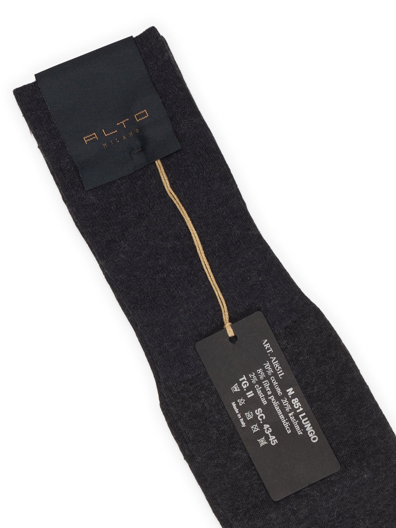 ALTO Milano Gray Cotton-Cashmere Long Calf Length Socks