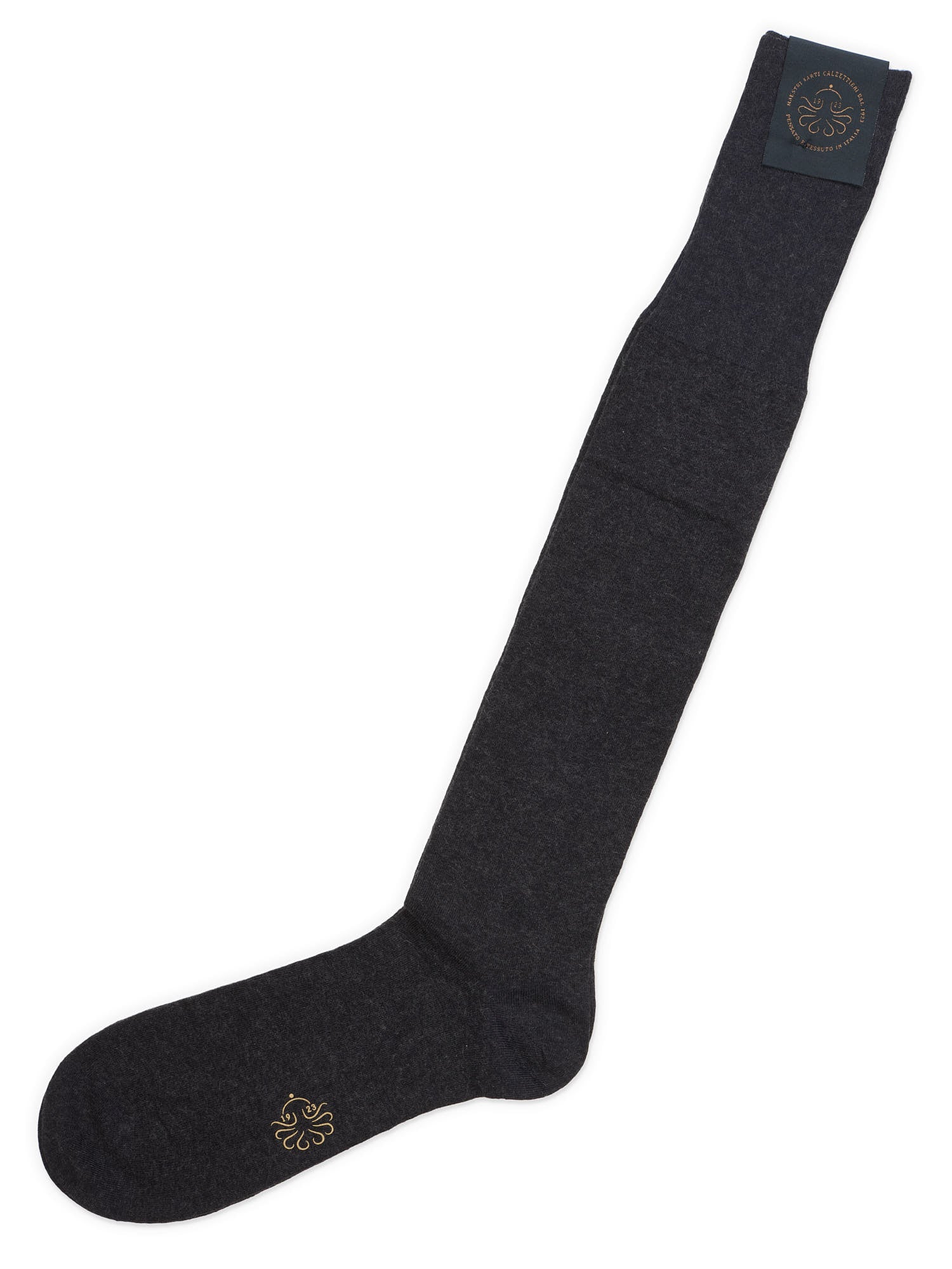 ALTO Milano Gray Cotton-Cashmere Long Calf Length Socks