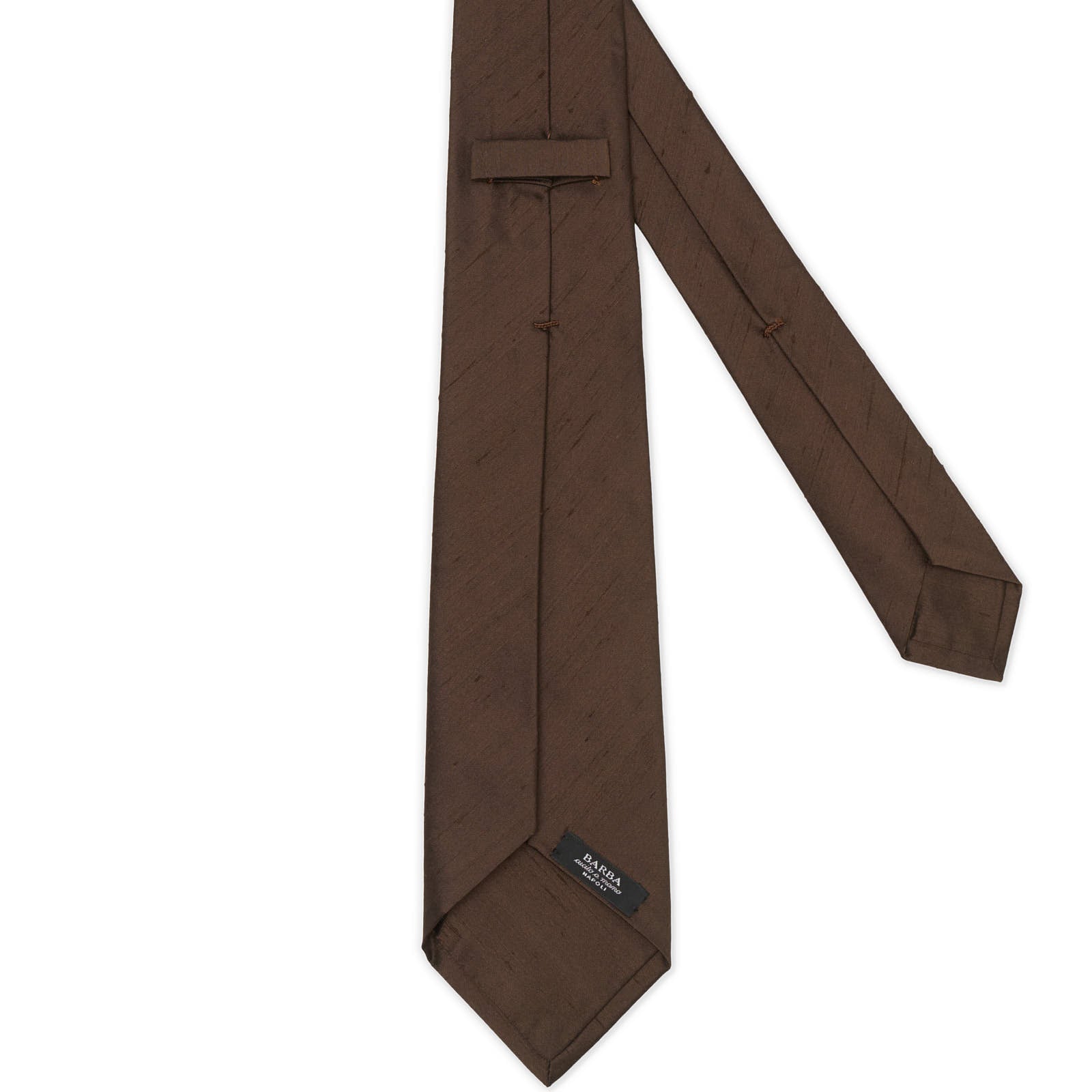 BARBA Dark Brown Seven Fold Silk Tie NEW