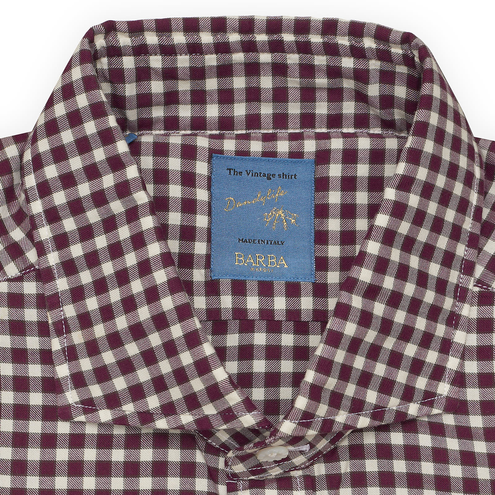 BARBA Napoli Dandylife "Vintage"  Gingham Check Cotton Shirt EU 40 NEW US 15.75