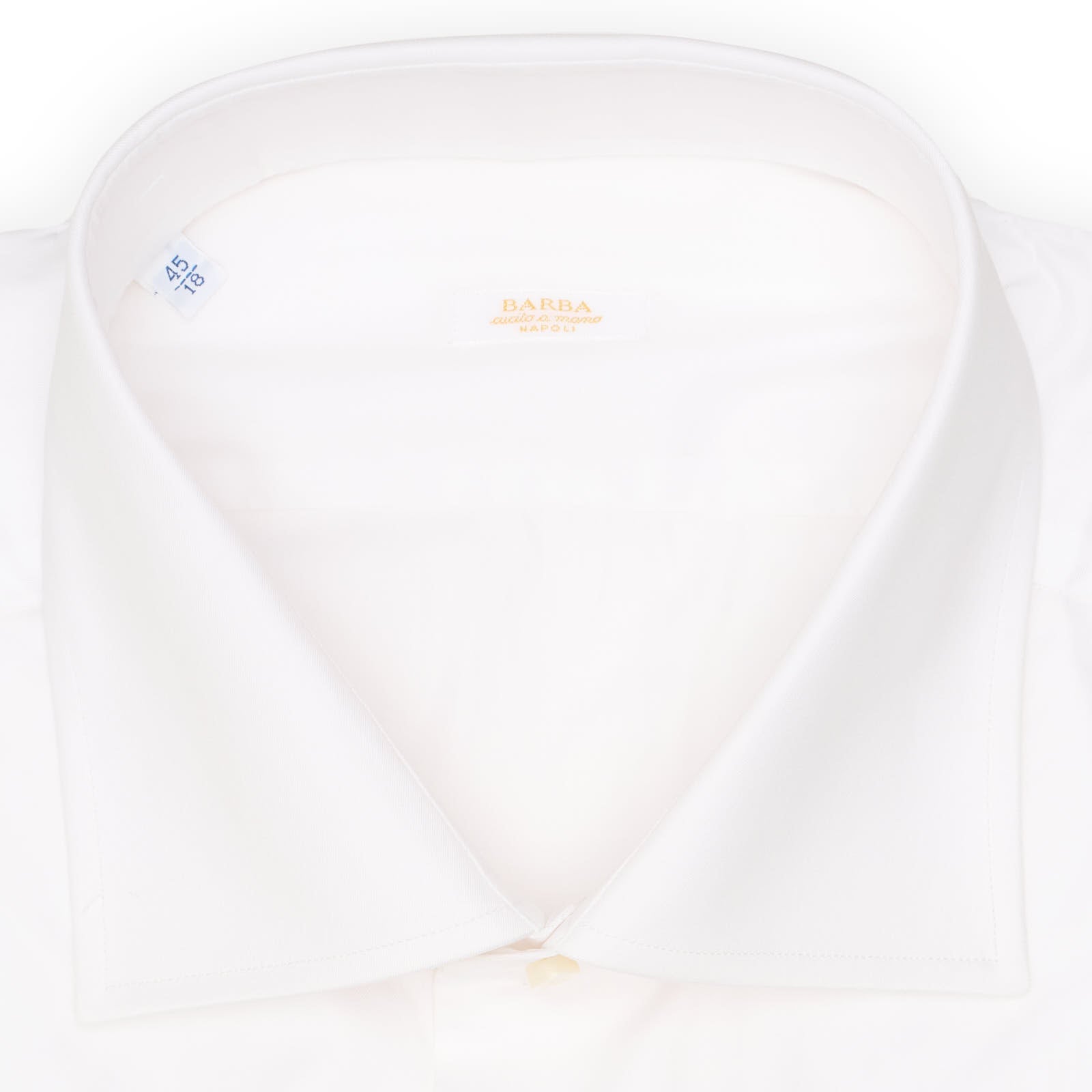 BARBA Napoli Handmade White Twill Cotton French Cuff Dress Shirt EU 45 NEW US 18