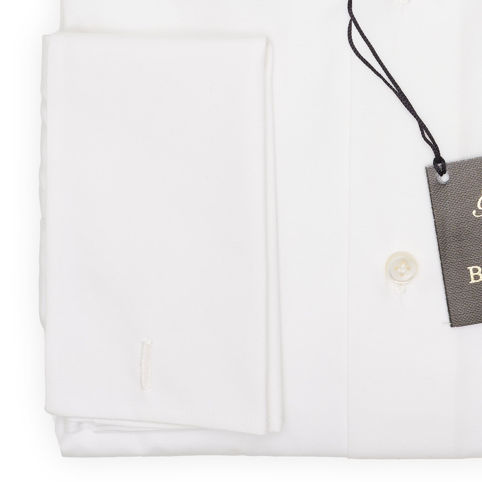 BARBA Napoli Handmade White Cotton French Cuff Dress Shirt EU 44 NEW US 17.5