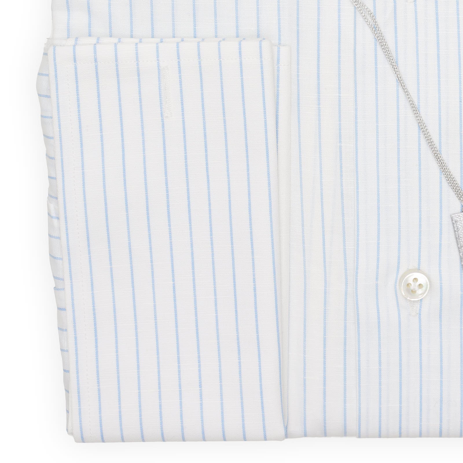 BARBA Handmade Striped Cotton-Linen French Cuff Dress Shirt EU 44 NEW US 17.5