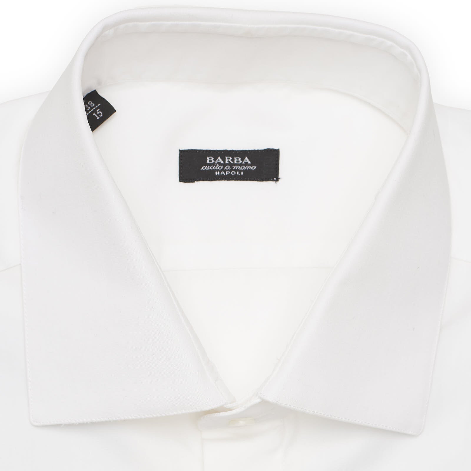 BARBA Napoli Handmade White Cotton Dress Shirt EU 38 NEW US 15