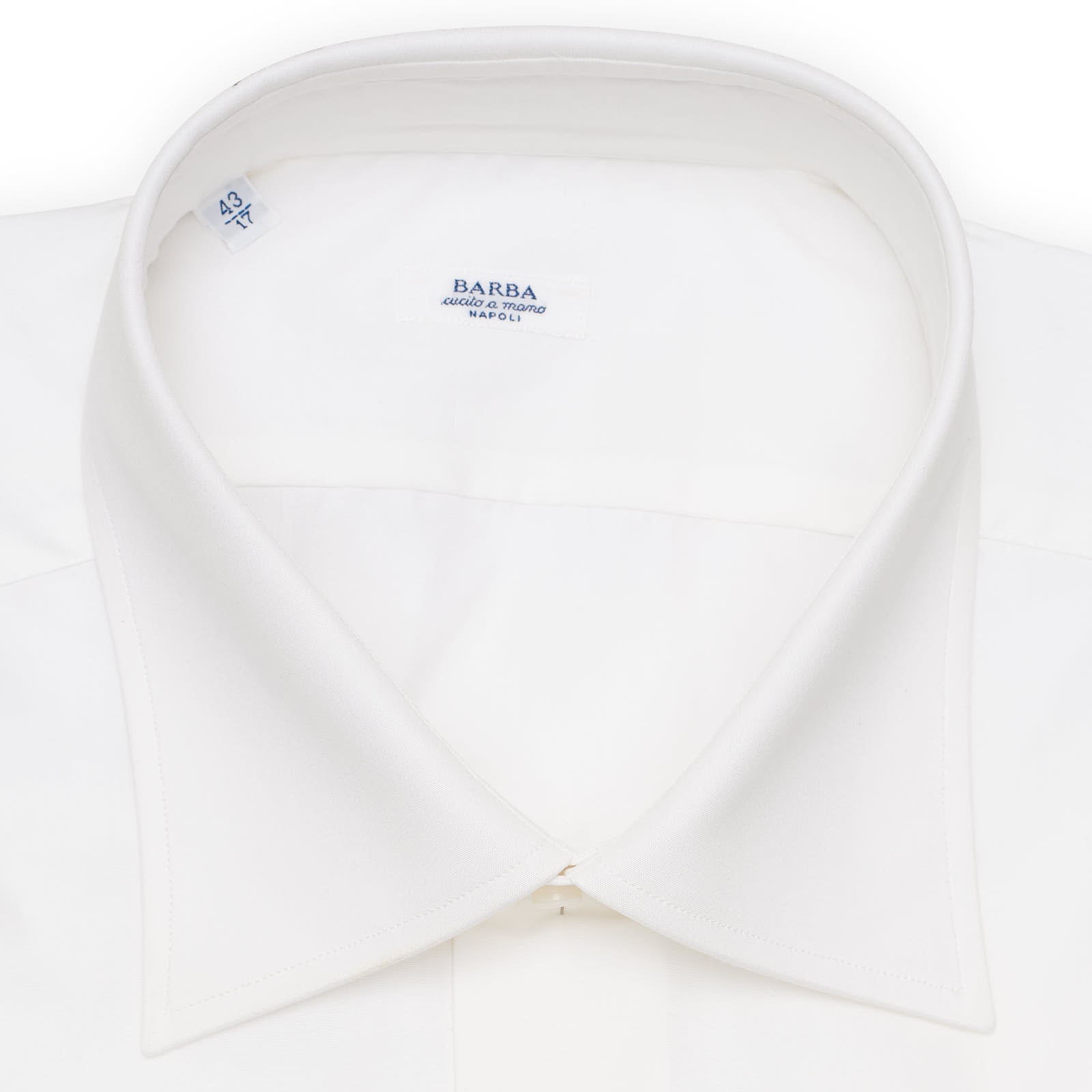 BARBA Napoli Handmade White Cotton French Cuff Dress Shirt EU 43 NEW US 17