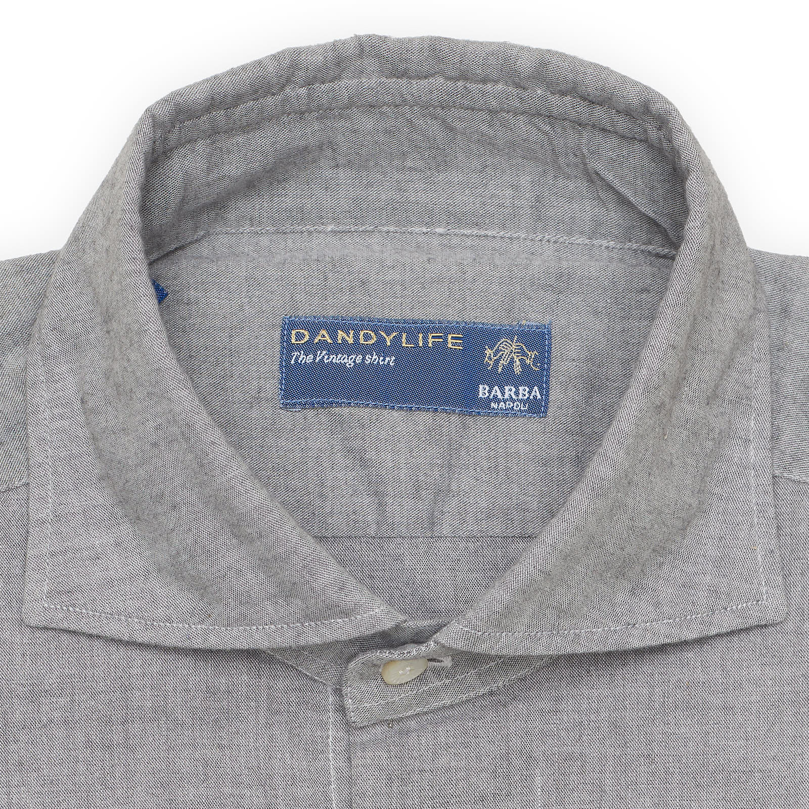 BARBA Napoli for Dandylife Gray Brushed Cotton Shirt EU 38 NEW US 15