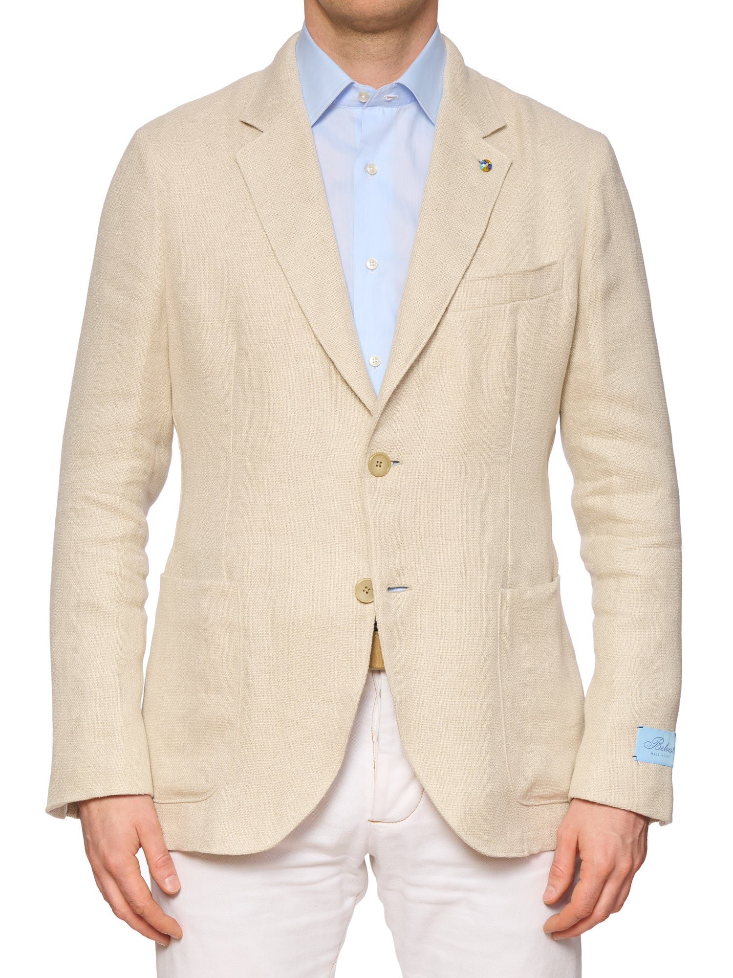 BELVEST Tan Hopsack Hemp-Silk-Linen Jacket Sportscoat 56 NEW US 46