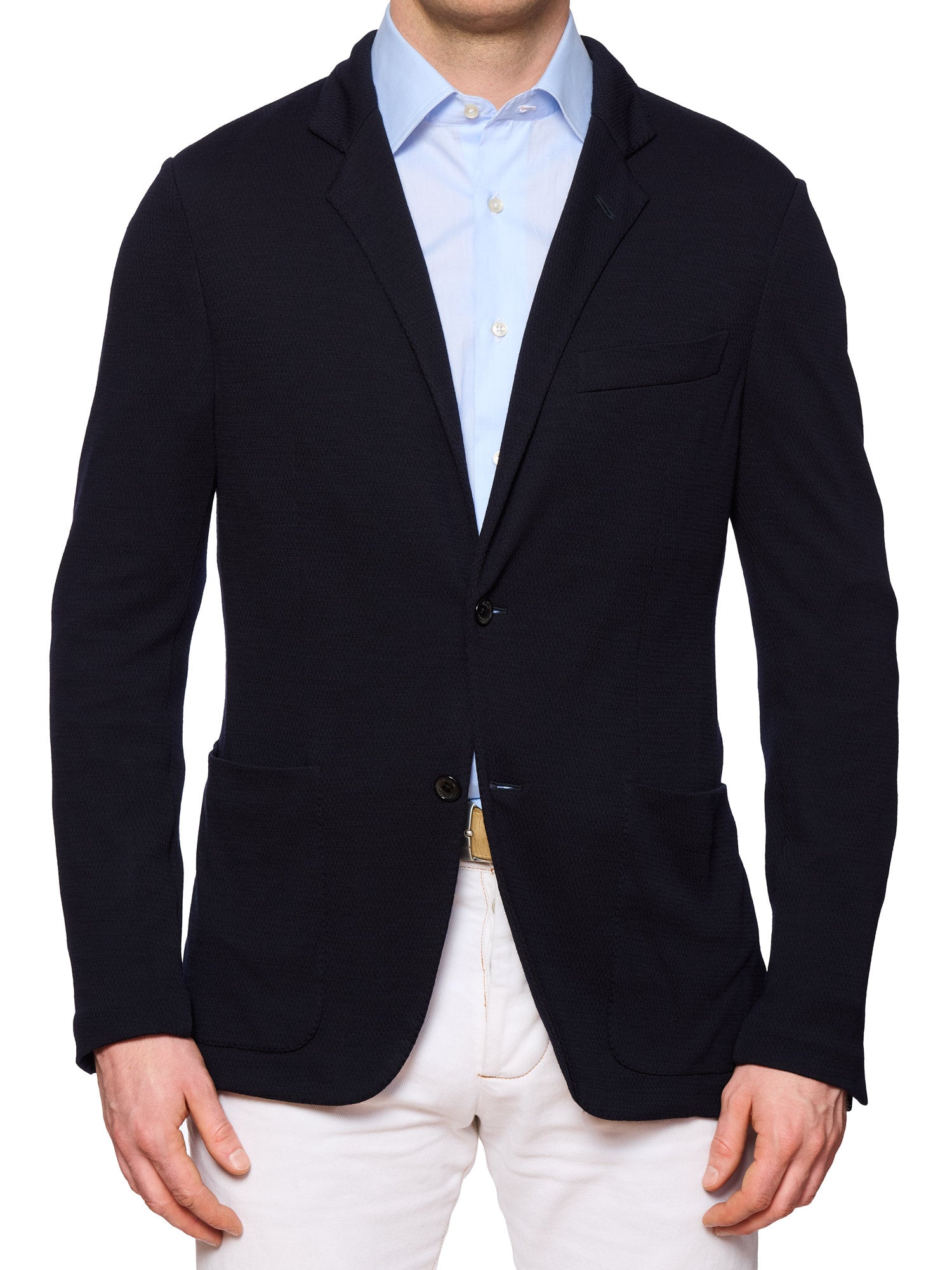 BELVEST Navy Super 120's Wool Jersey Blazer Jacket NEW Slim Fit