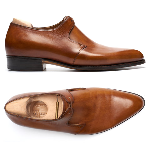 BERLUTI Paris Bespoke Brown Patina Calf Derby Dress Shoes UK 8 US