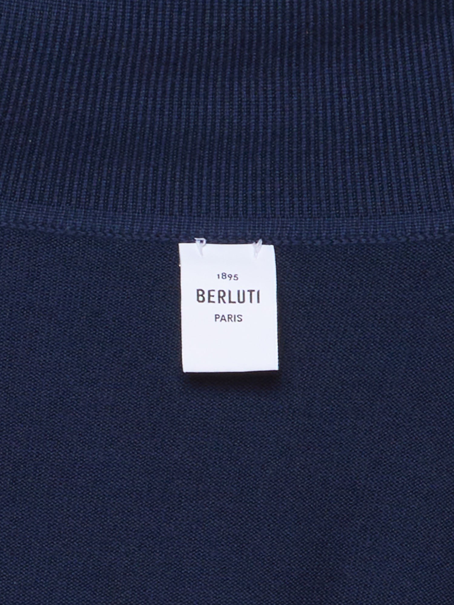 BERLUTI Paris Navy Blue Wool Knit Turtleneck Sweater Size XL