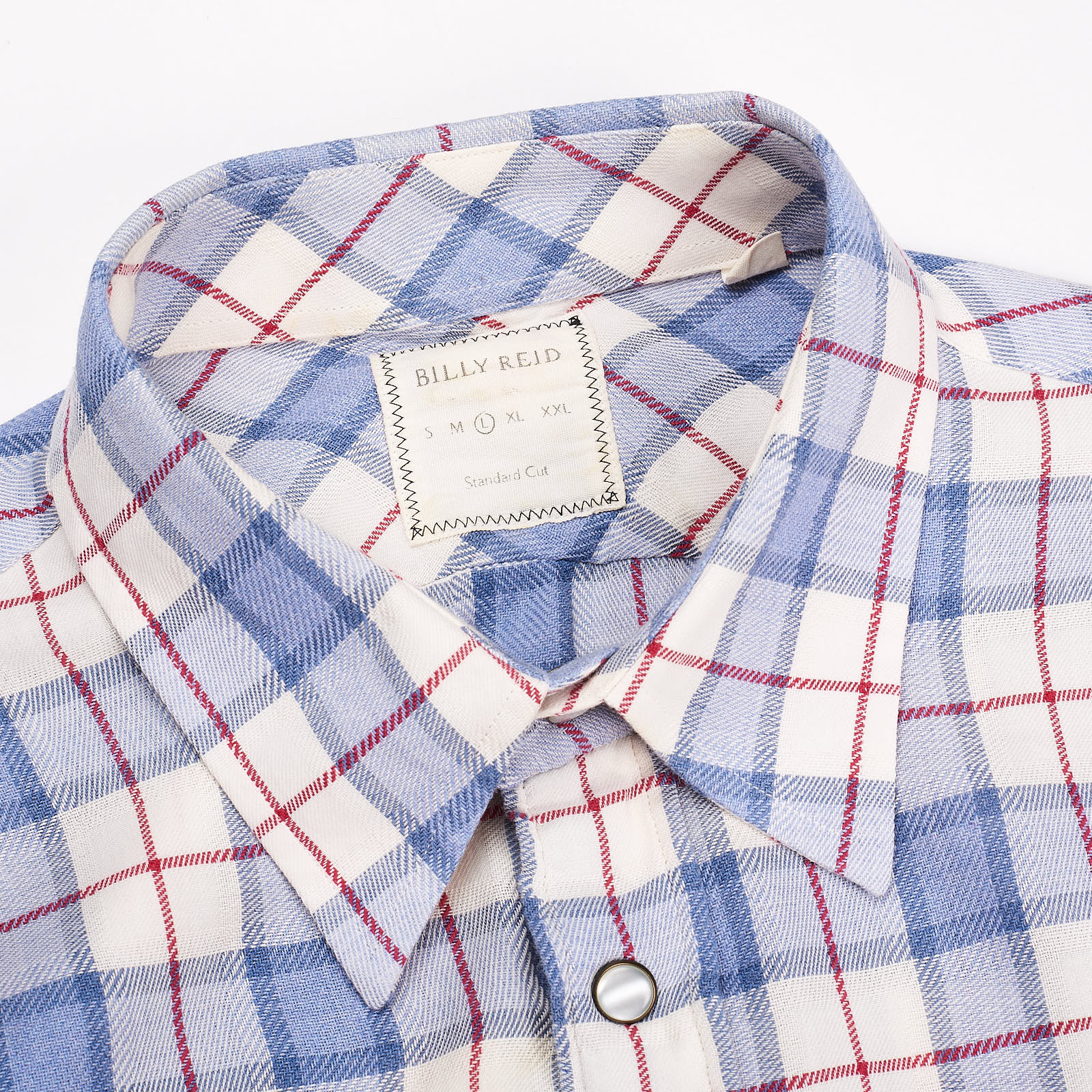 BILLY REID USA Plaid Cotton Snap Front Western Shirt NEW US L