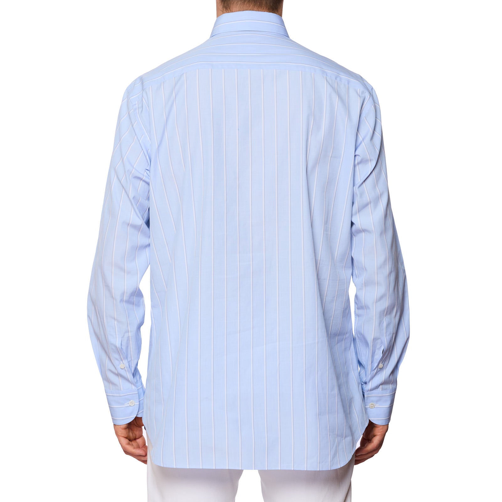 BRIONI Blue Striped Cotton Poplin Button-Down Dress Shirt EU 42 NEW US 16.5