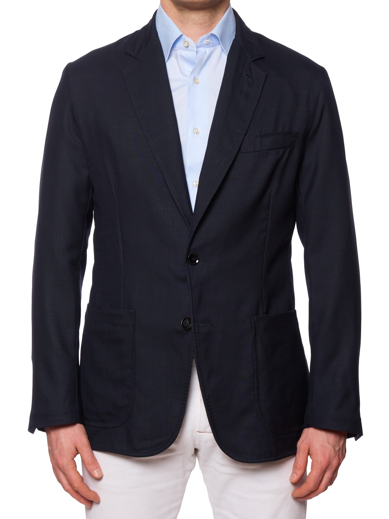 BRIONI Navy Blue Wool-Silk Travel Jacket Blazer Coat XL