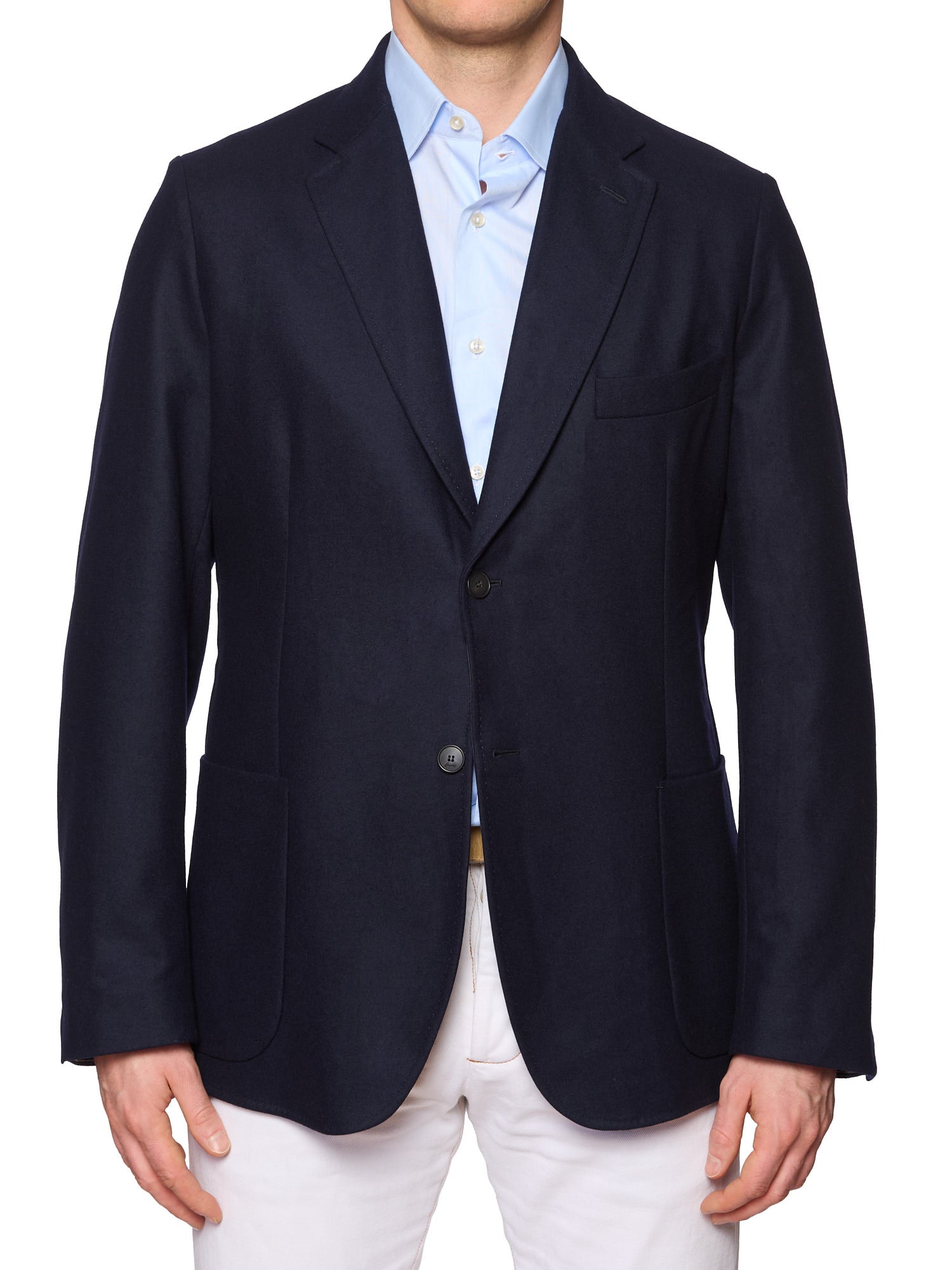 BRIONI Navy Flannel Wool Travel Jacket Blazer Coat XL