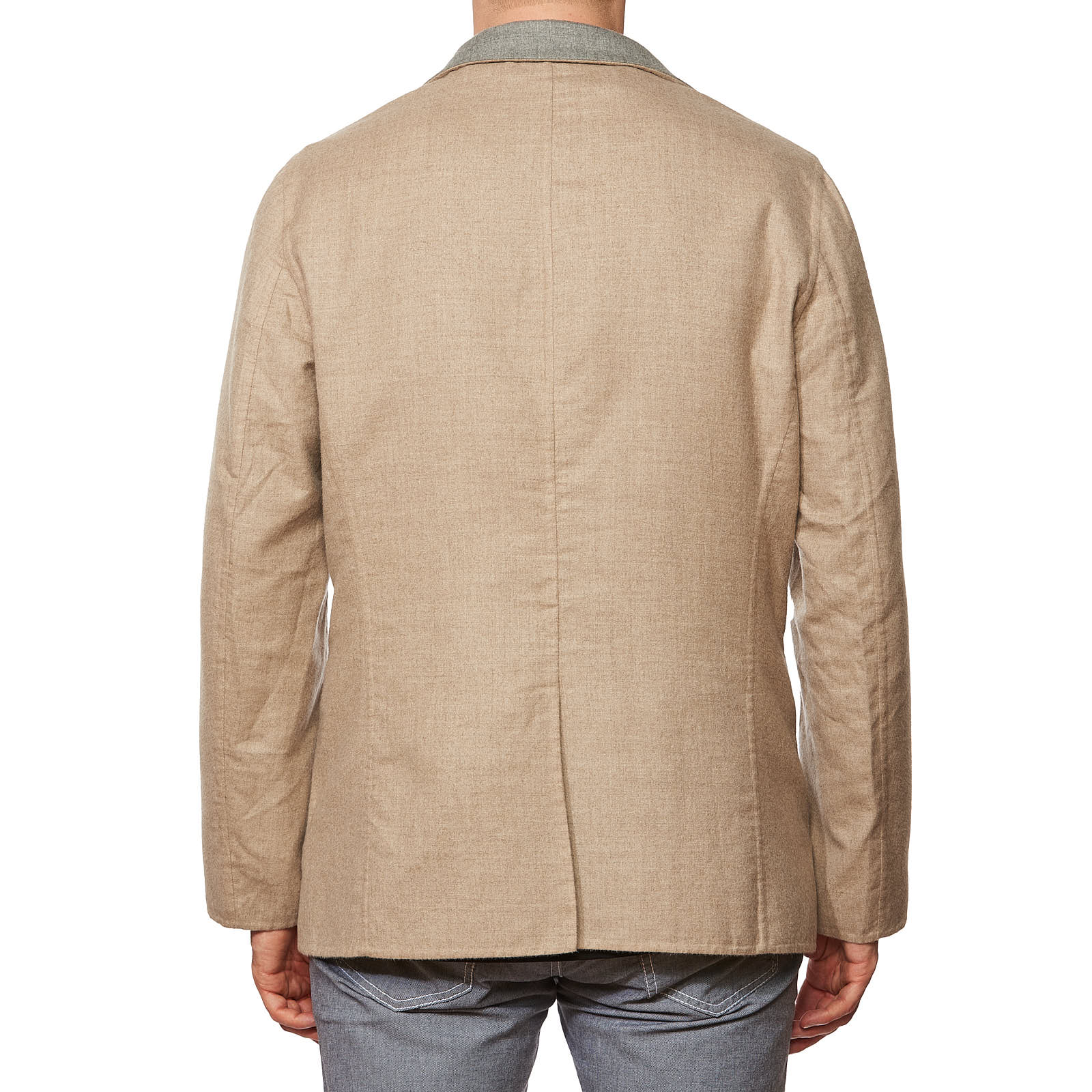 BRUNELLO CUCINELLI Beige-Gray Cashmere-Silk Reversible Jacket EU 50 NEW US 40