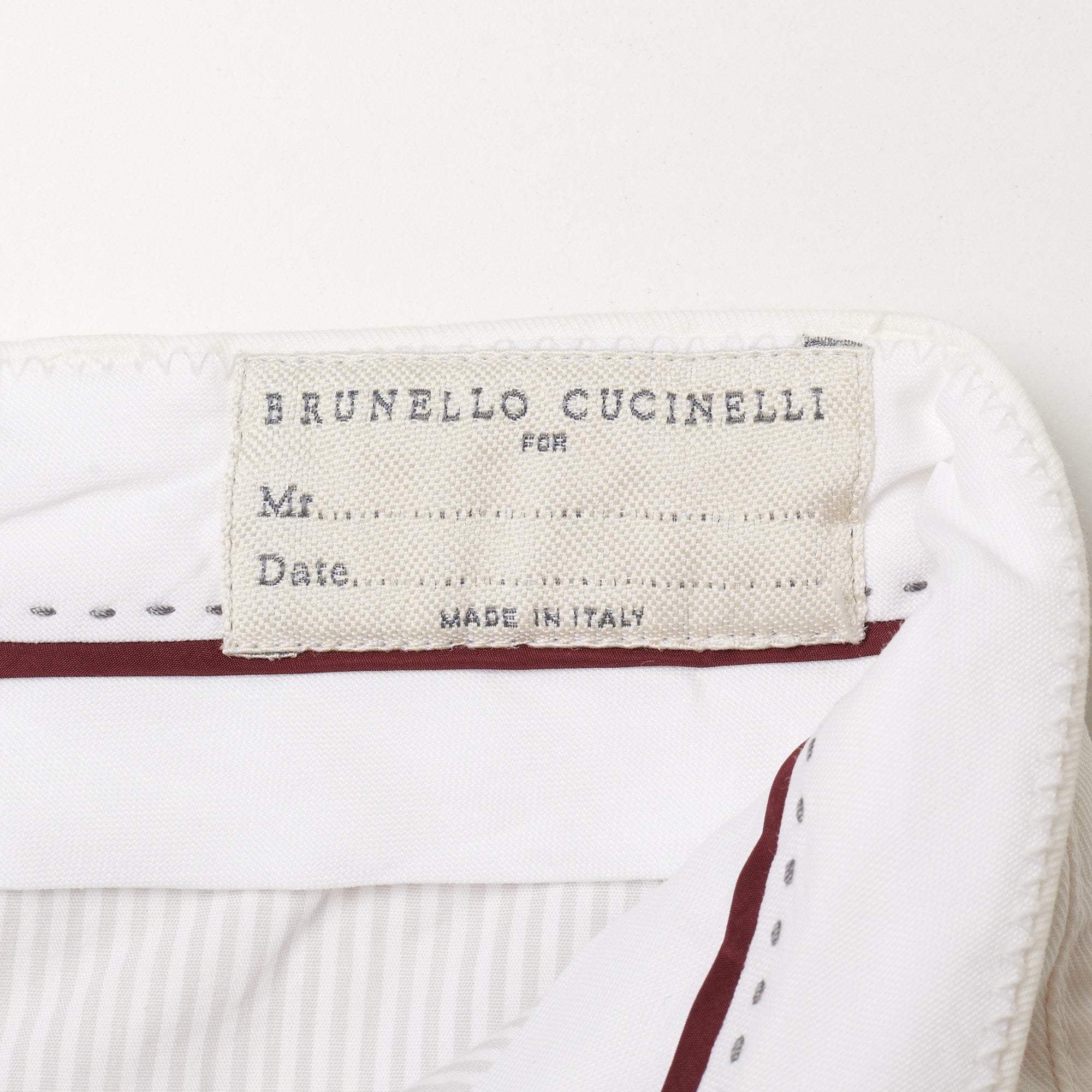 BRUNELLO CUCINELLI White Linen Double Pleated Leisure Fit Pants EU 50 US 34