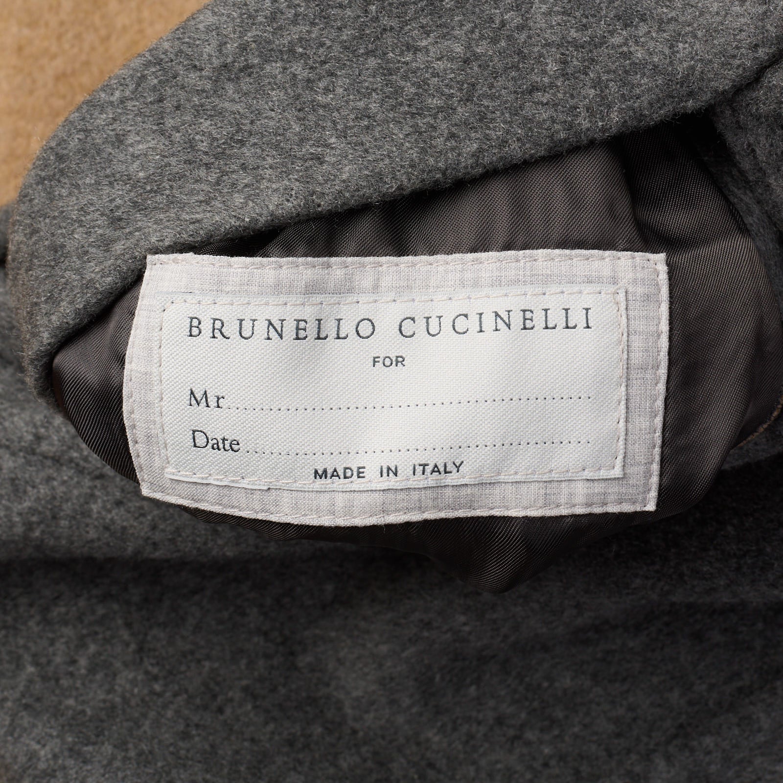 BRUNELLO CUCINELLI Reversible Tan-Gray Cashmere Bomber Jacket EU 50 NEW US 40