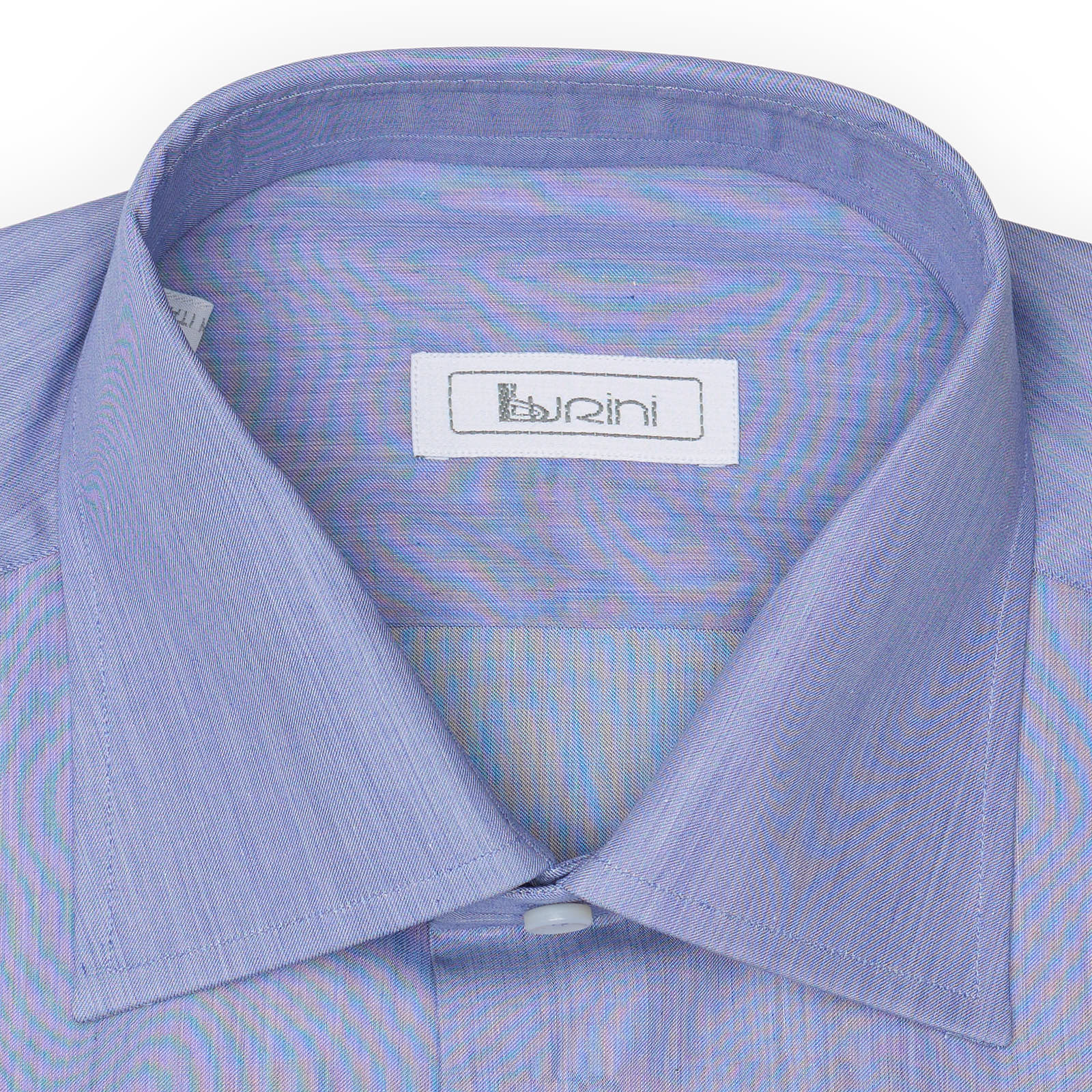 BURINI Blue End-on-end Luxury Dress Shirt EU 38 NEW US 15