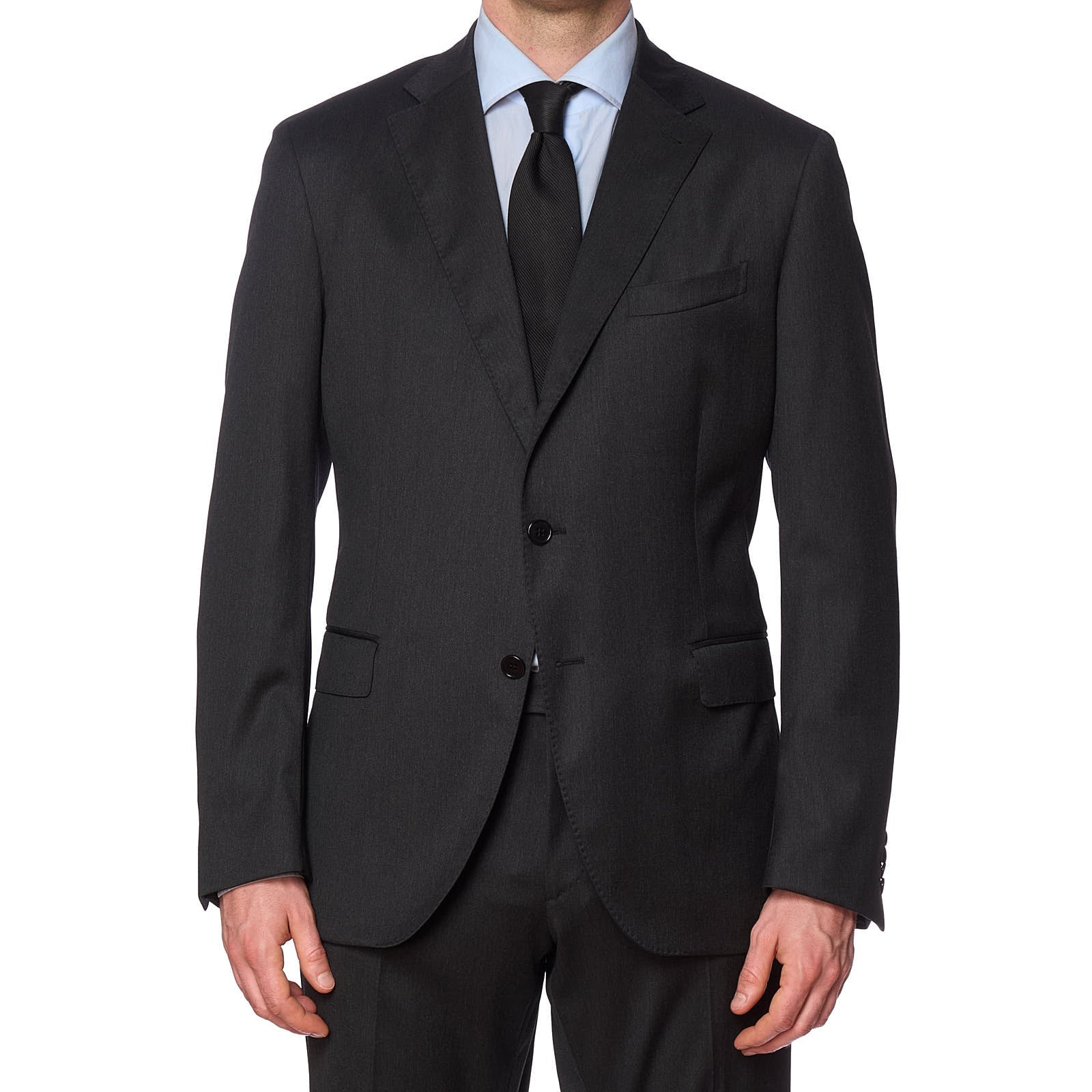 VANNUCCI Milano Charcoal Gray Virgin Wool Suit EU 54 NEW US 44