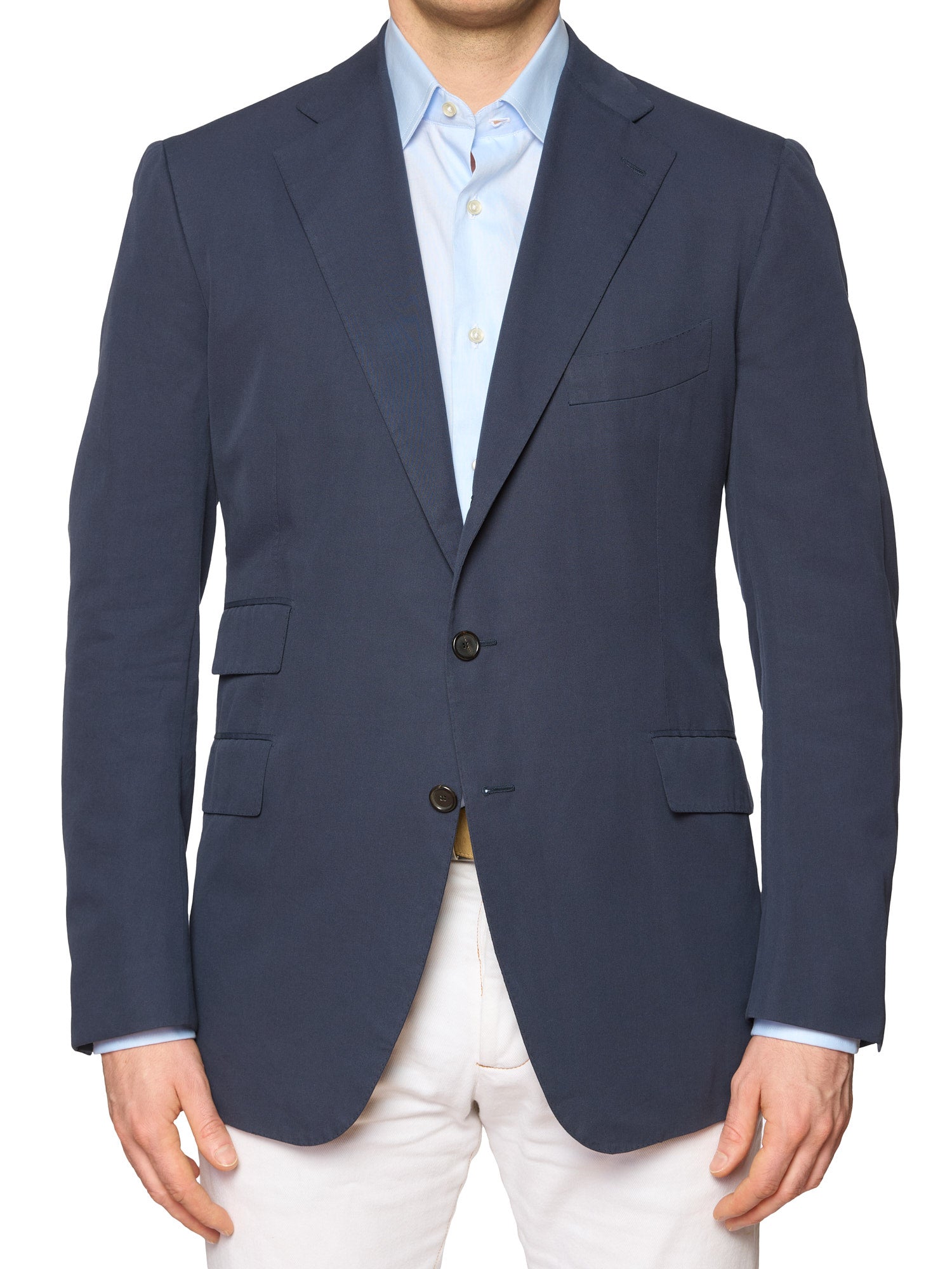 CESARE ATTOLINI Handmade Blue Cotton-Cashmere Blazer Jacket EU 54 NEW US 44