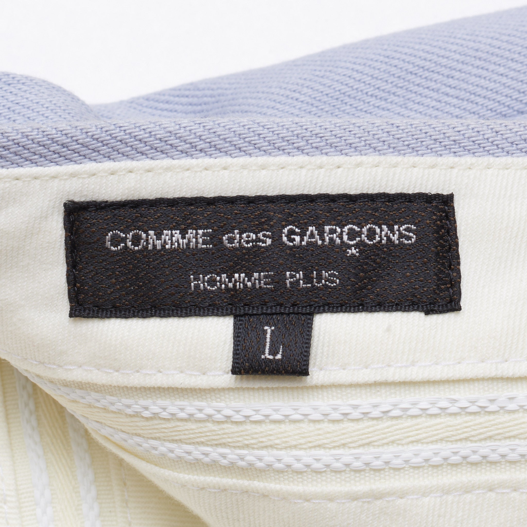 COMME DES GARCONS Homme Plug Light Blue Twill Cotton Shorts Size L Jap